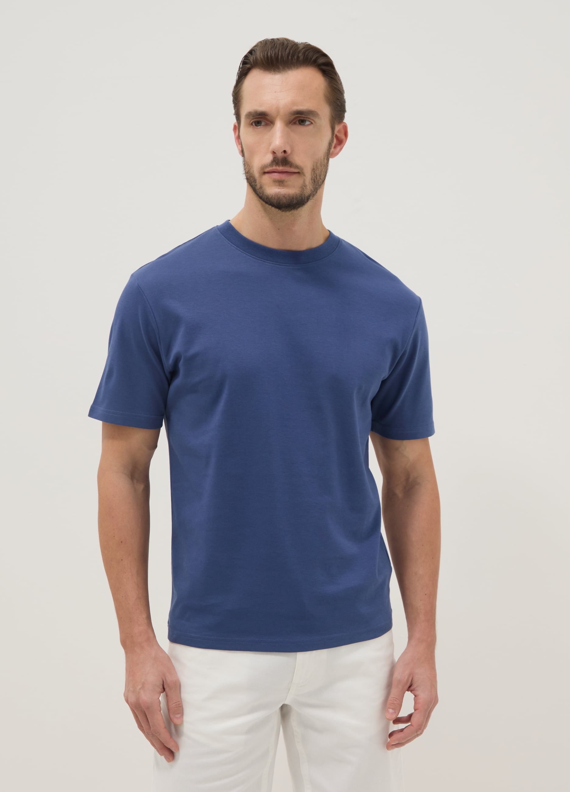 T-shirt The Iconic Tee Blu In Puro Cotone Relaxed Fit