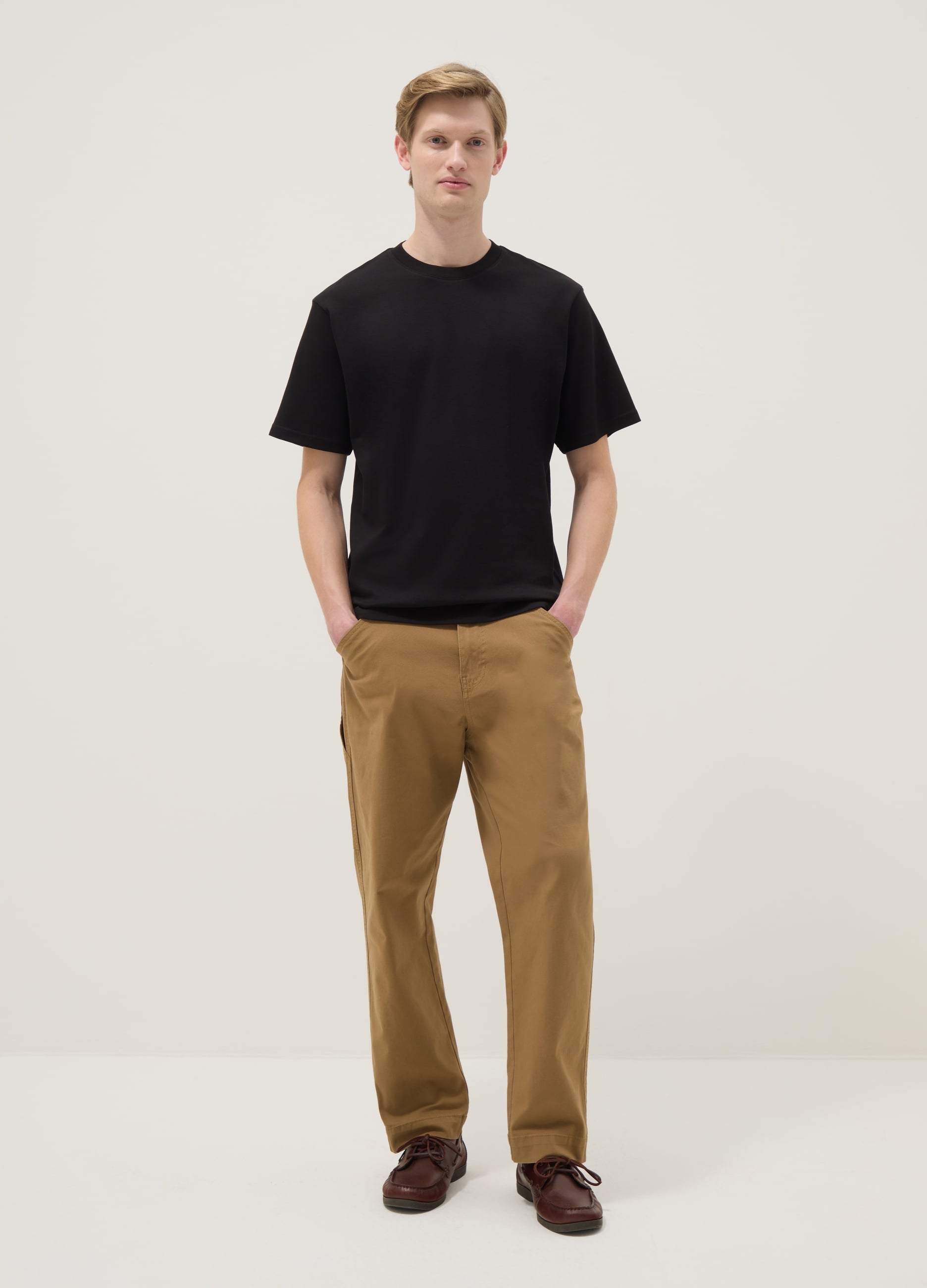T-shirt The Iconic Tee Nera In Puro Cotone Relaxed Fit