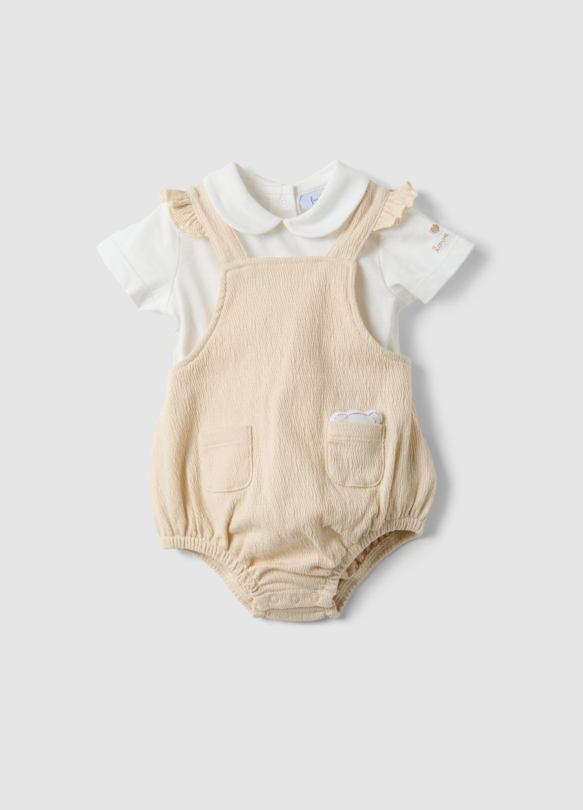 Set In Puro Cotone Multicolor Da Neonato Con Volant