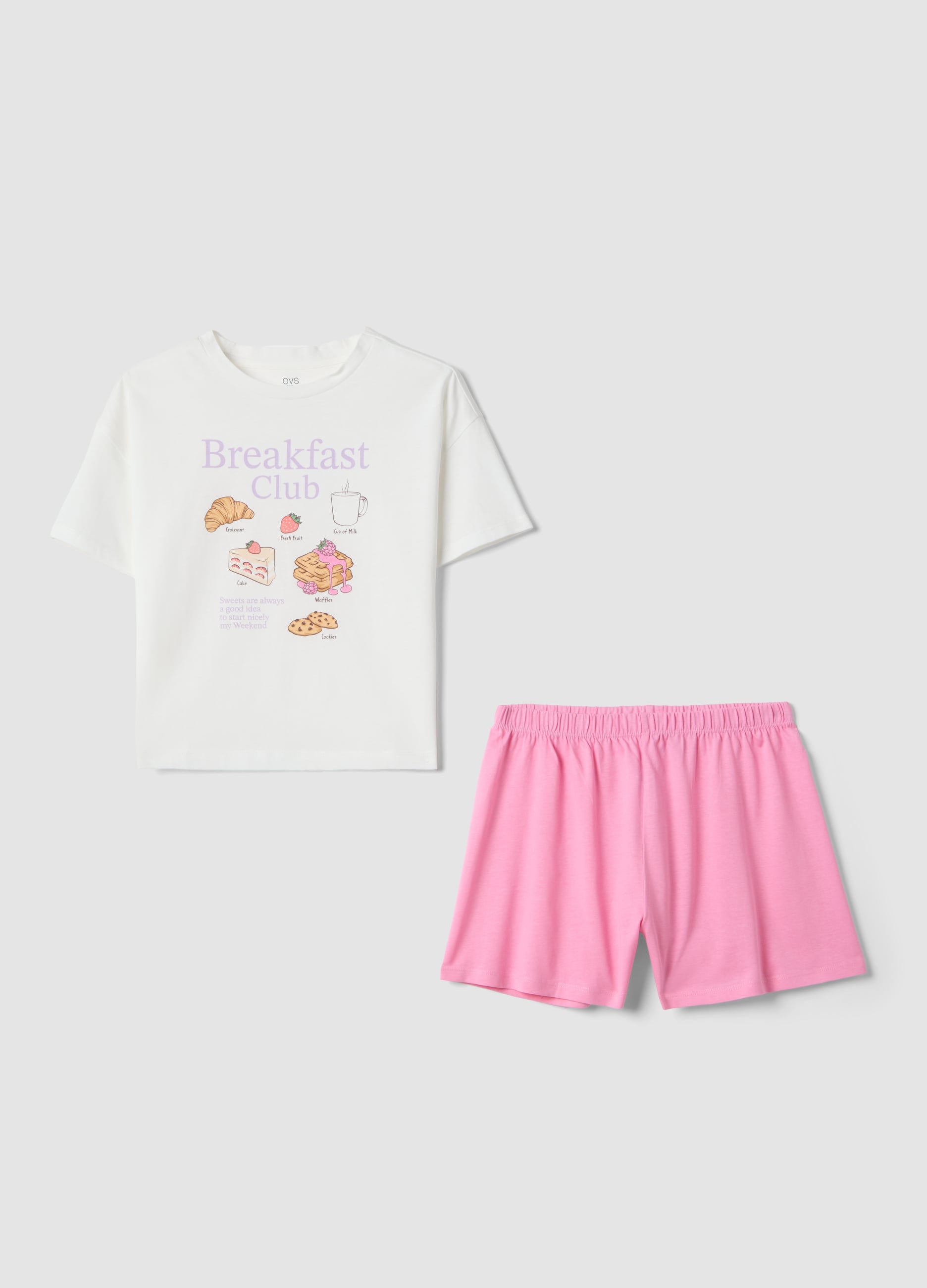 Pigiama In Puro Cotone Multicolor Da Ragazza Regular Fit Con Stampe