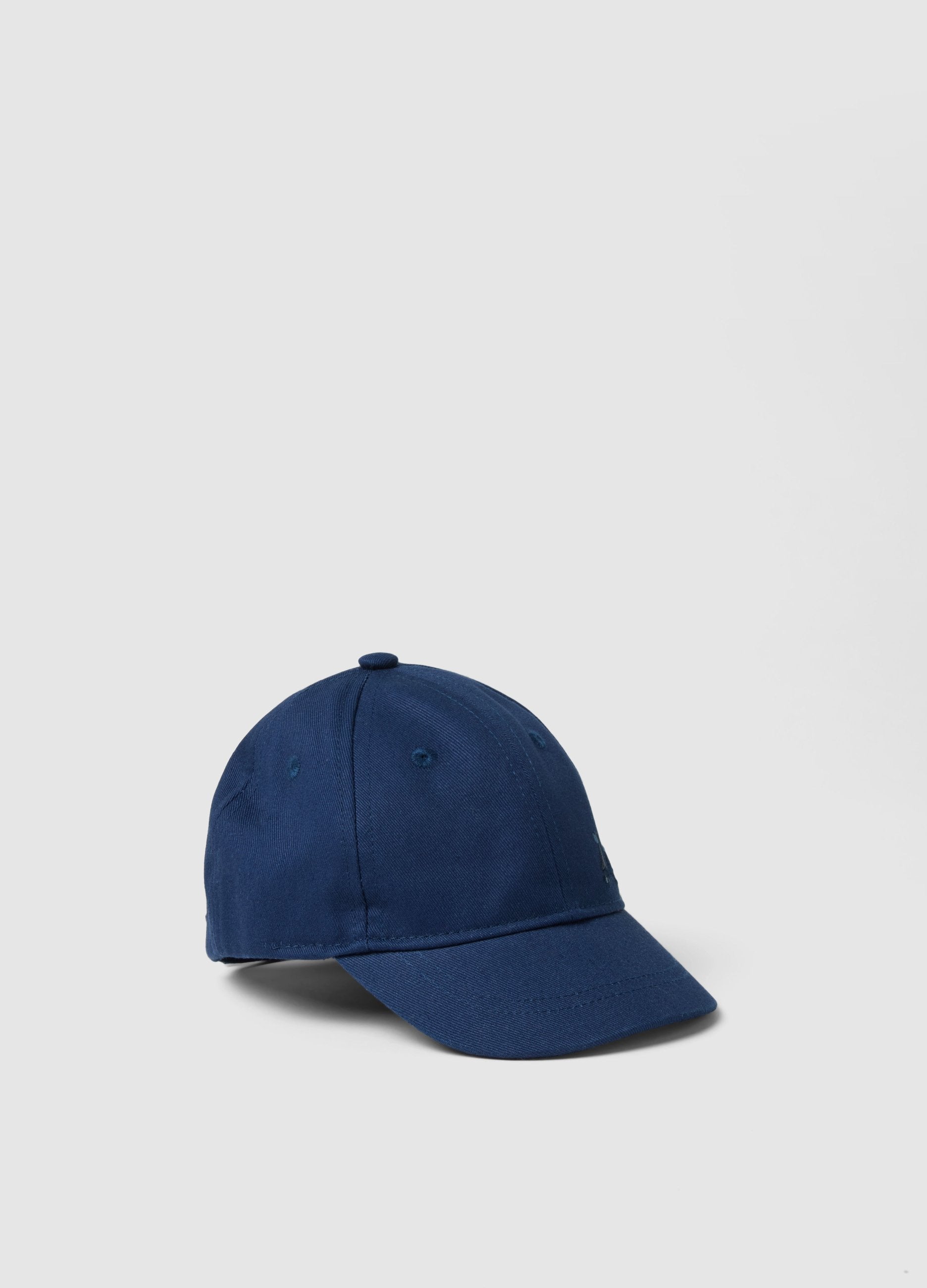 Cappello In Puro Cotone Blu Da Bimbo Con Moto