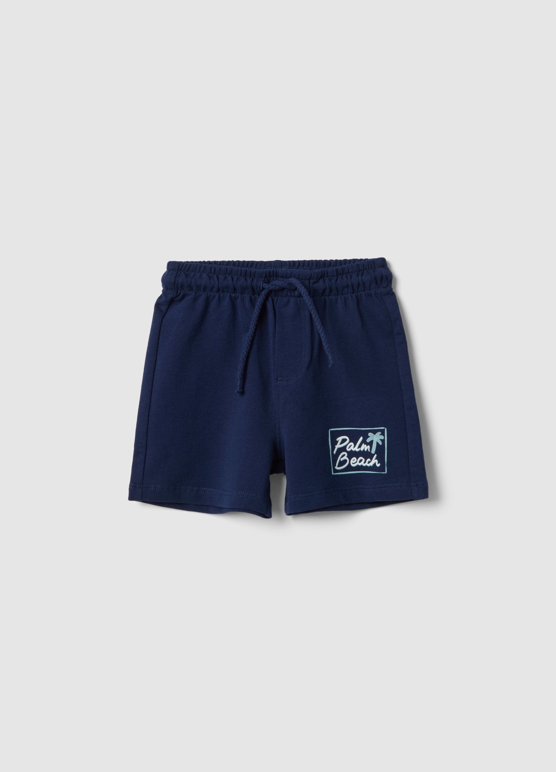 Short In Puro Cotone Blu Da Bimbo Regular Fit Con Grafica