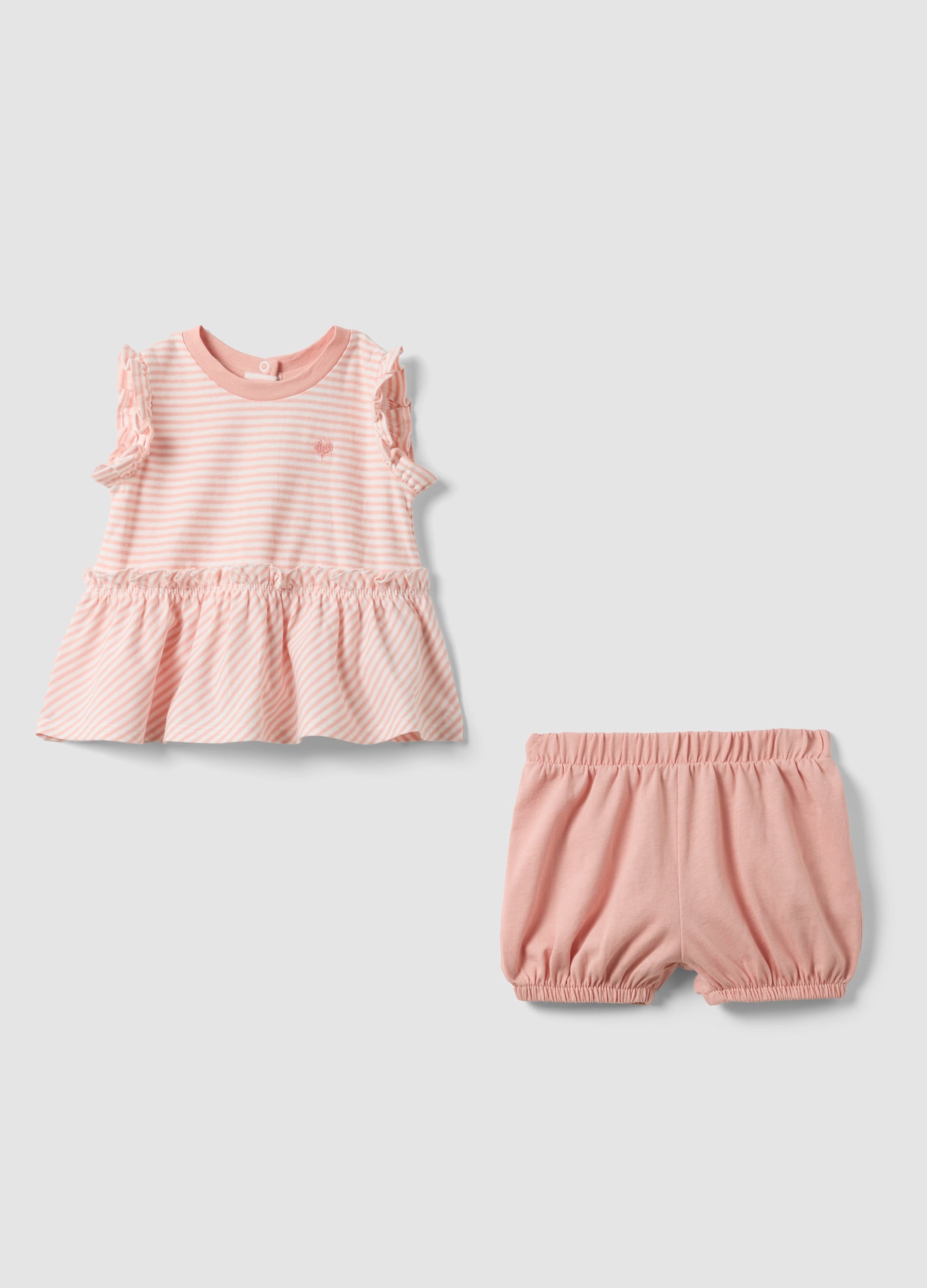 Set In Puro Cotone Multicolor Da Neonata Con Volant