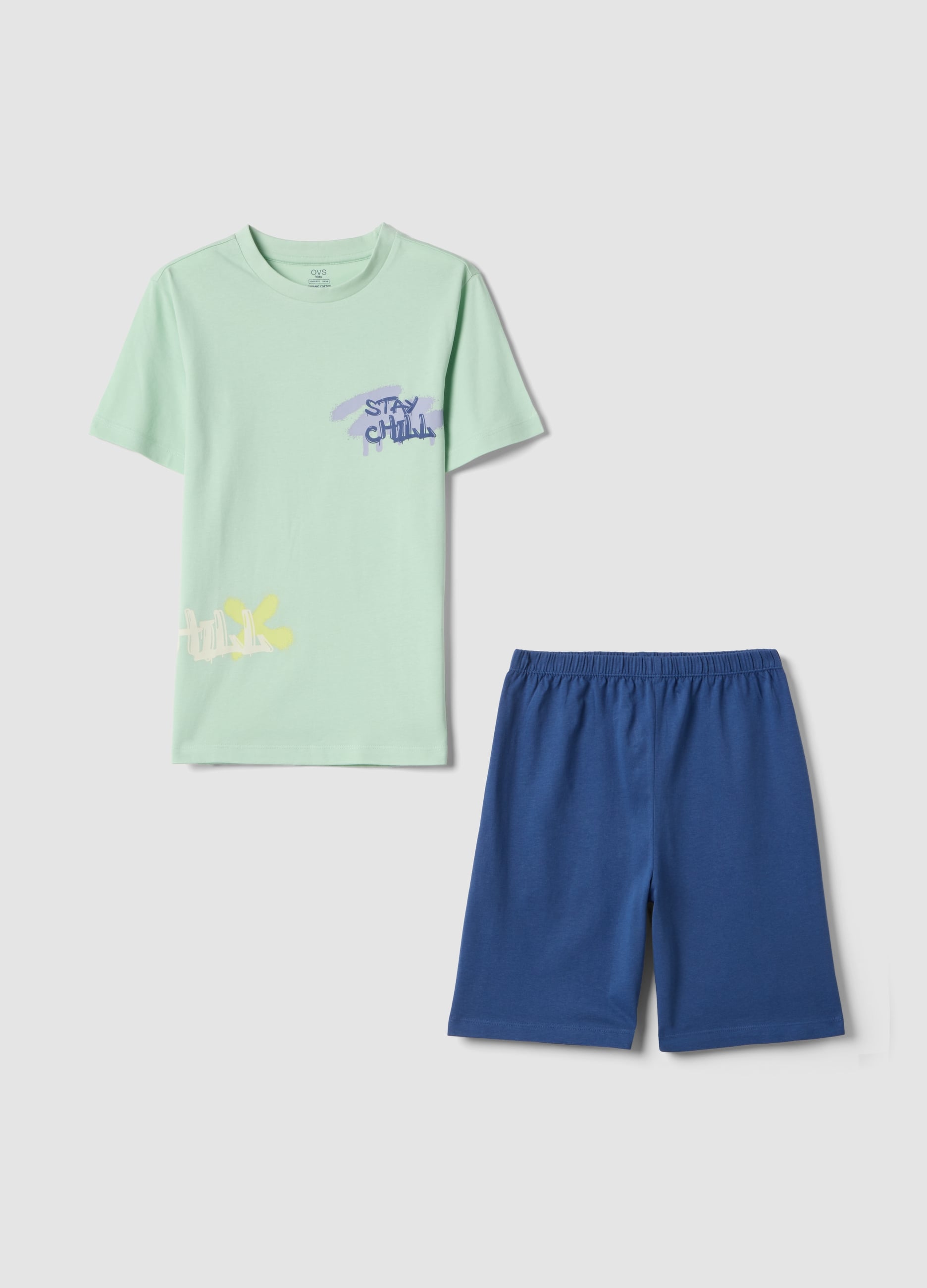 Pigiama In Puro Cotone Multicolor Da Ragazzo Regular Fit Con Stampa