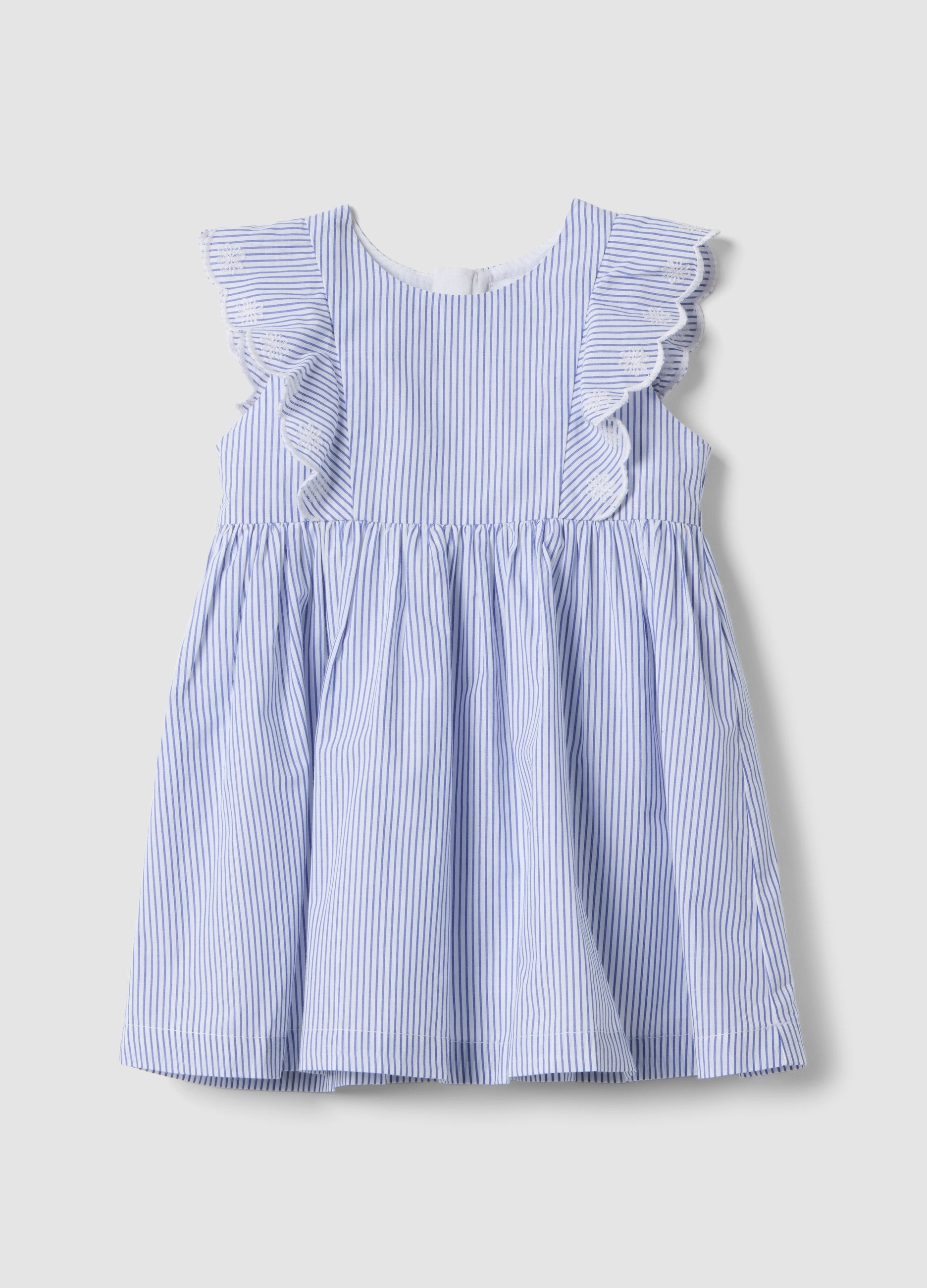 Vestito In Puro Cotone A Righe Multicolor Da Bimba Regular Fit