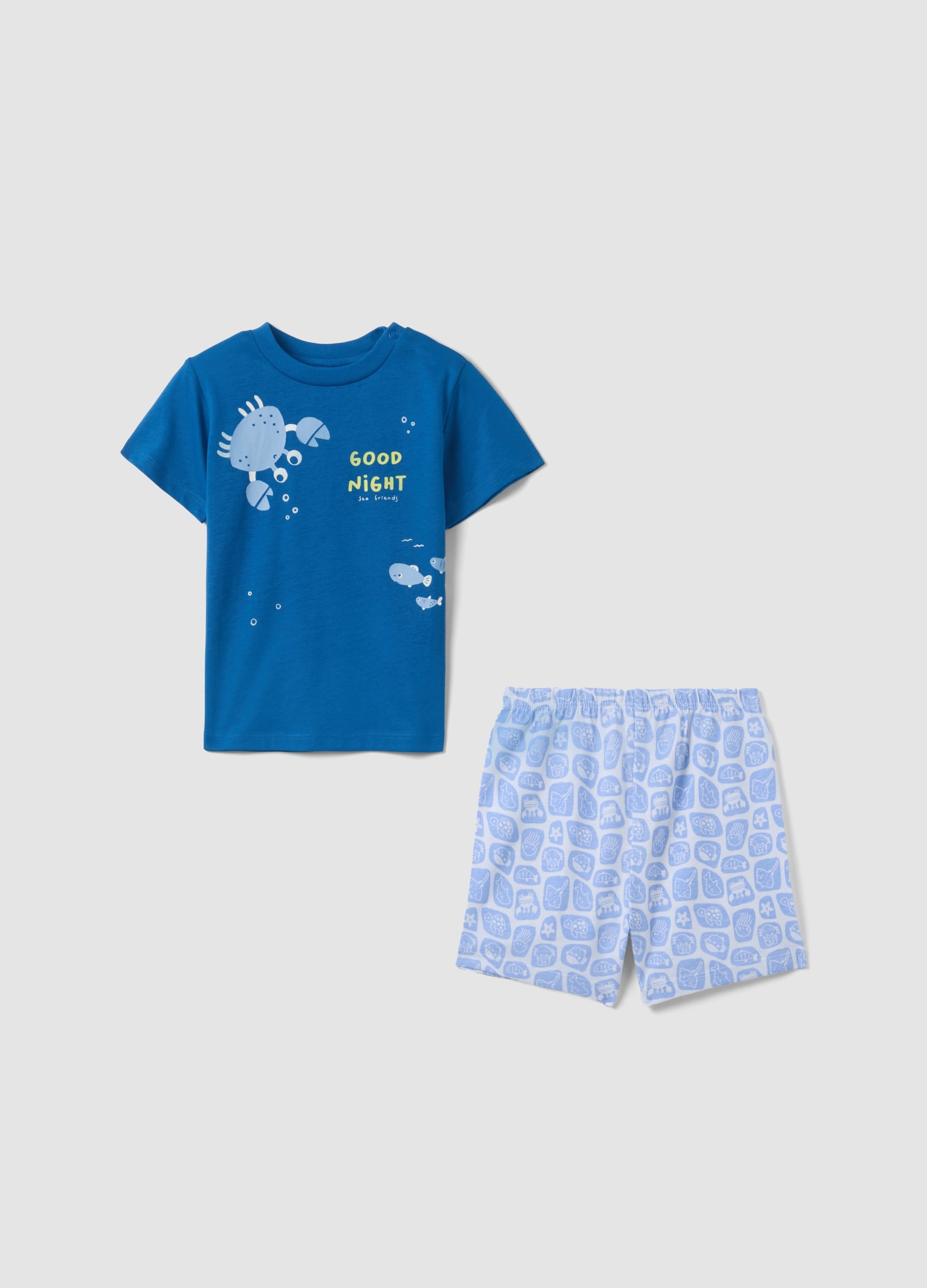 Pigiama In Puro Cotone Multicolor Da Neonato Regular Fit Con Stampe