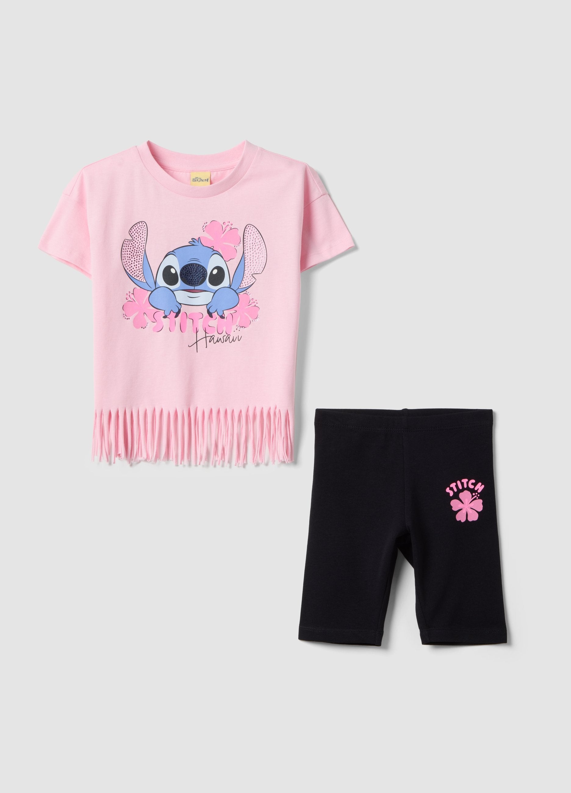 Set In Puro Cotone Multicolor Da Bambina Regular Fit Con Stitch