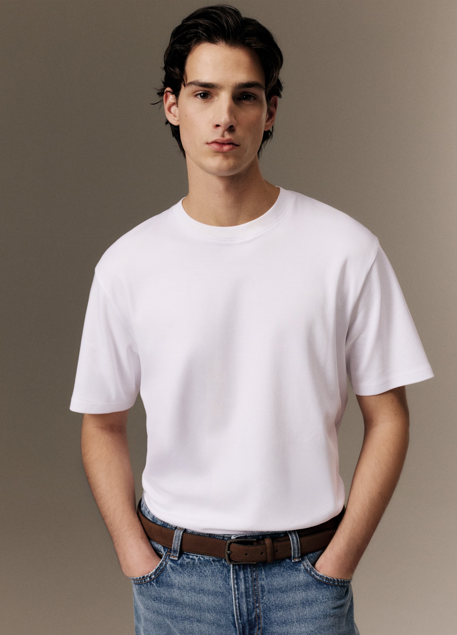 T-shirt The Iconic Tee Bianca In Puro Cotone Relaxed Fit