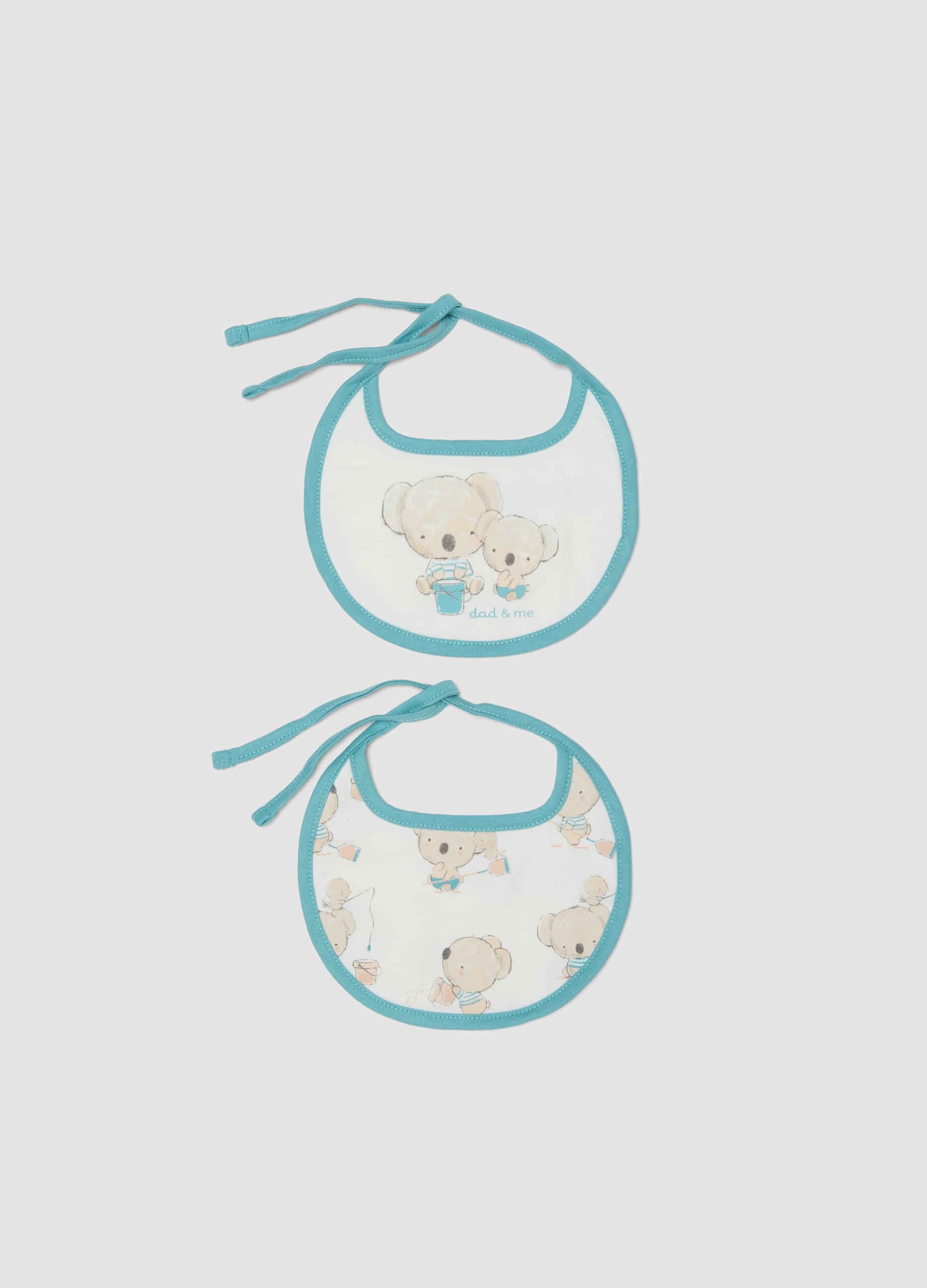 Bipack Bavaglini In Puro Cotone Multicolor Da Neonato Con Laccetti