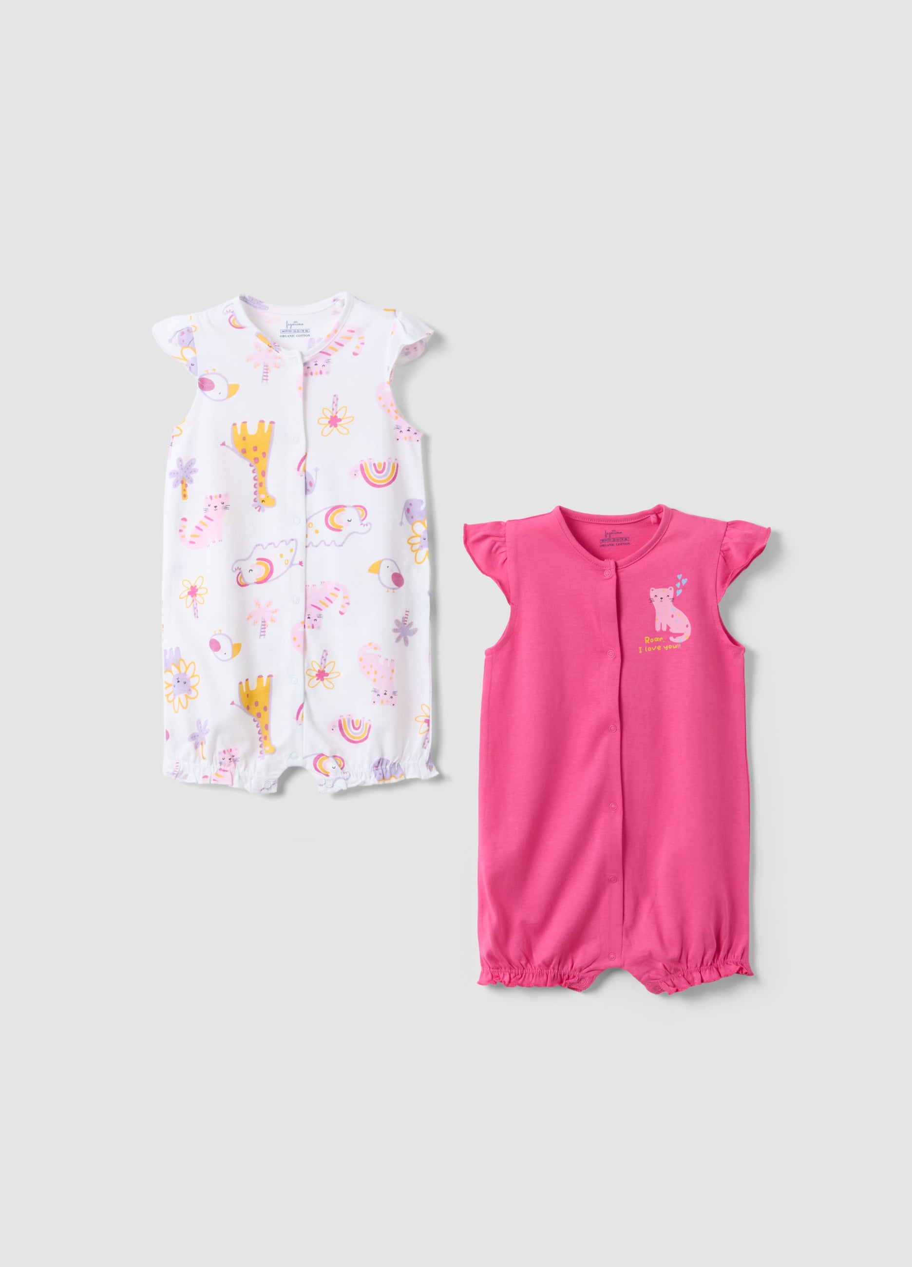 Bipack Tutine In Puro Cotone Multicolor Da Neonata