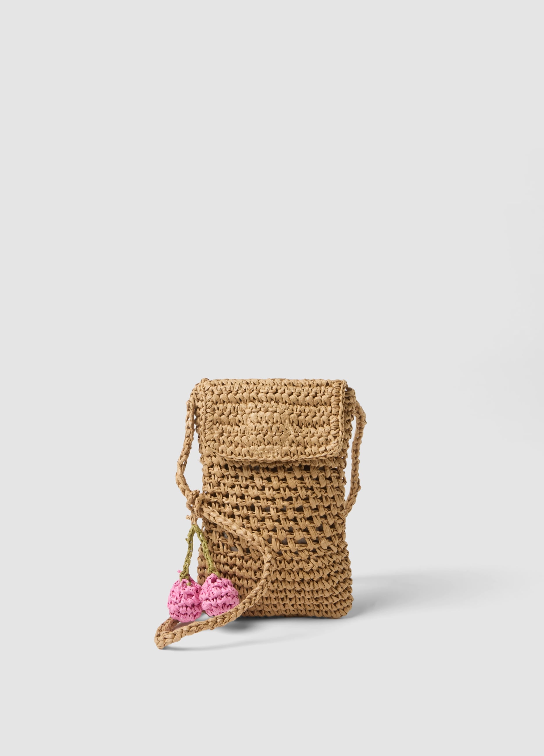 Phone Case In Puro Tessuto Carta Beige
