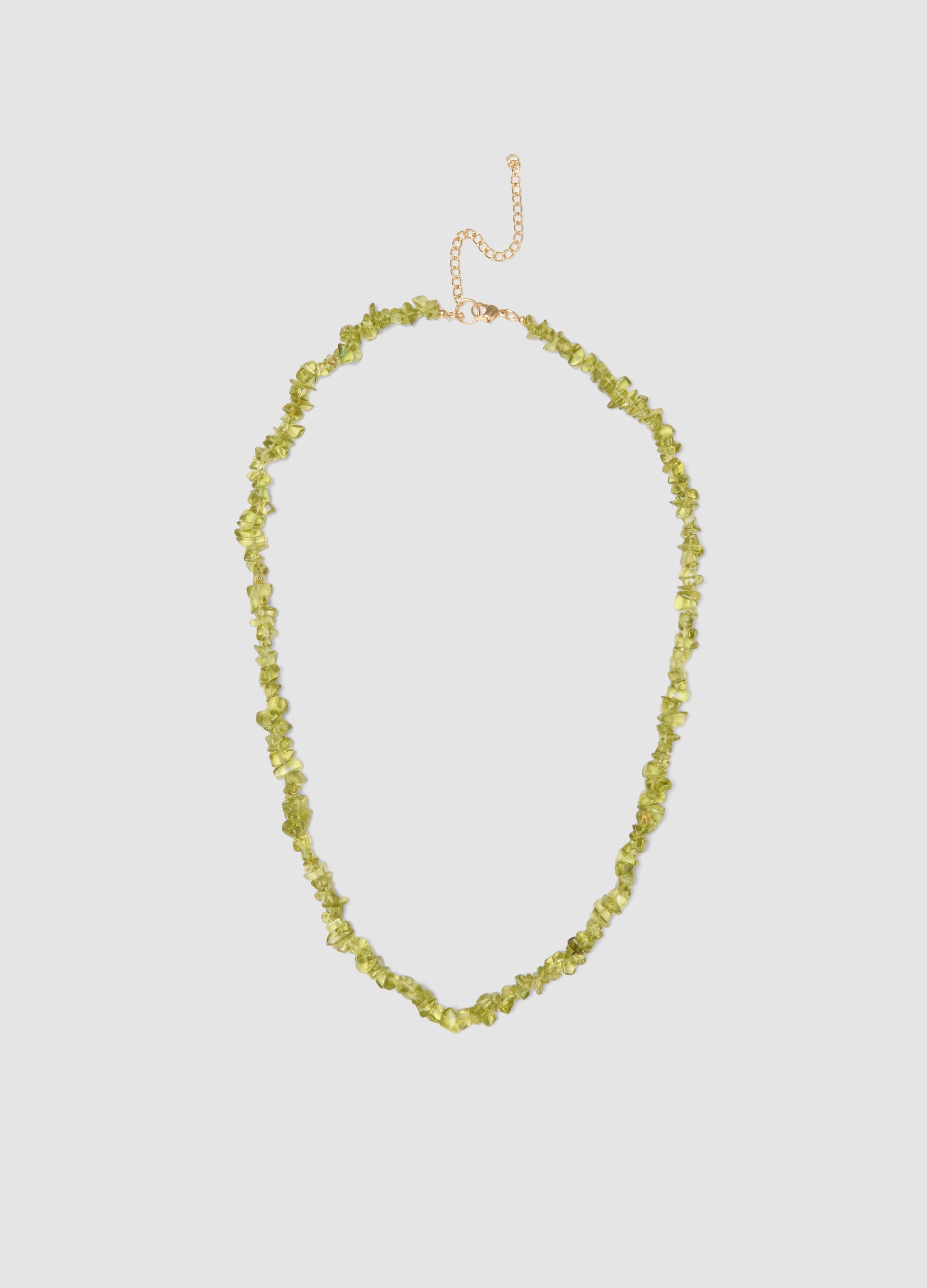 Collana Con Perline In Vetro Verde Con Chiusura Dorata