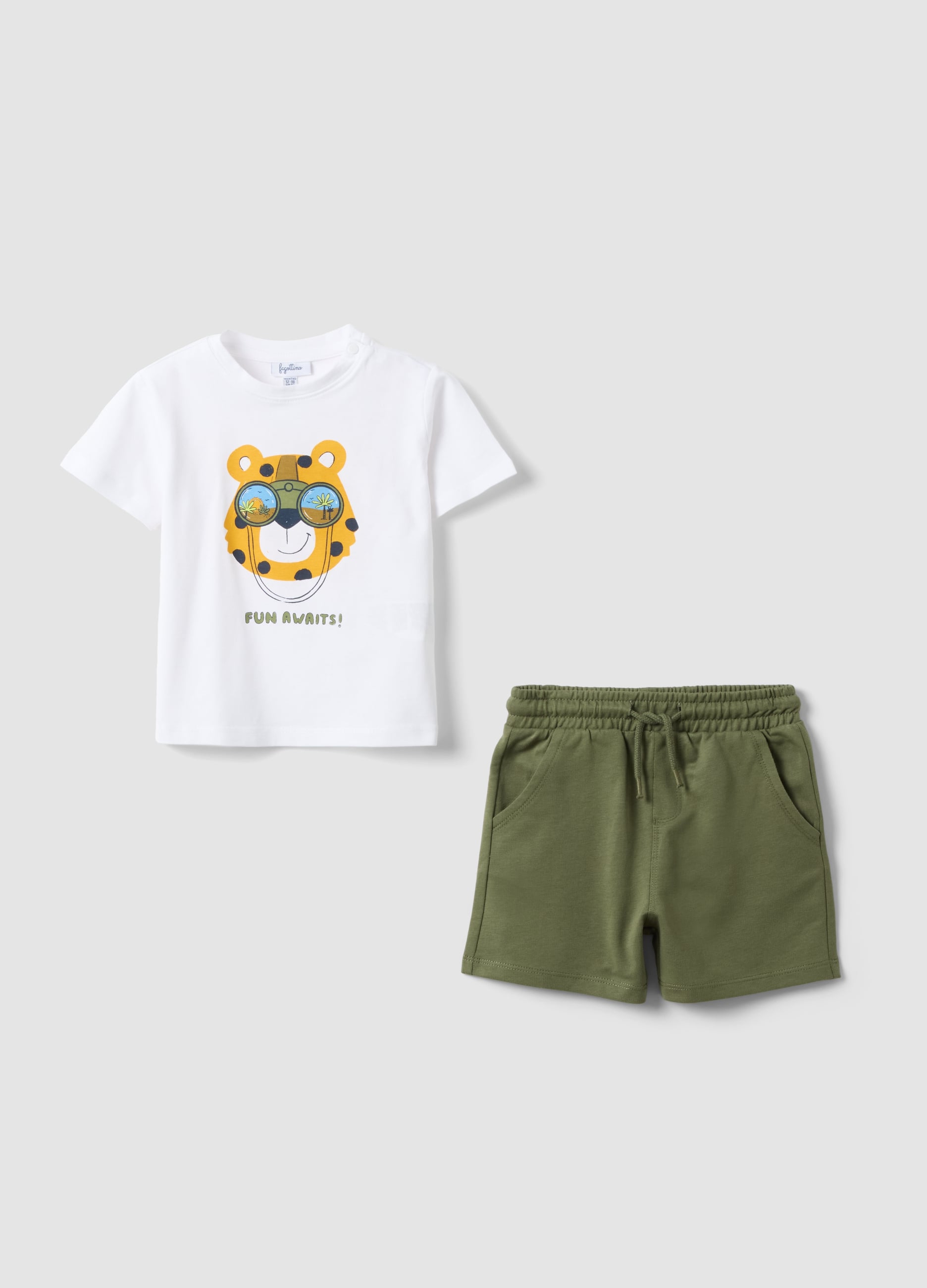 Set In Puro Cotone Multicolor Da Bimbo Regular Fit Con Tigre