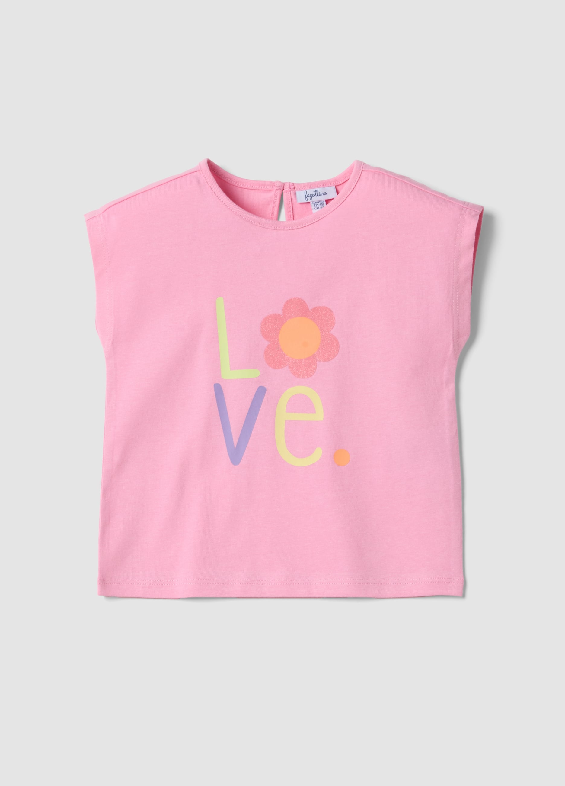 T-shirt Senza Maniche In Puro Cotone Rosa Da Bimba Regular Fit