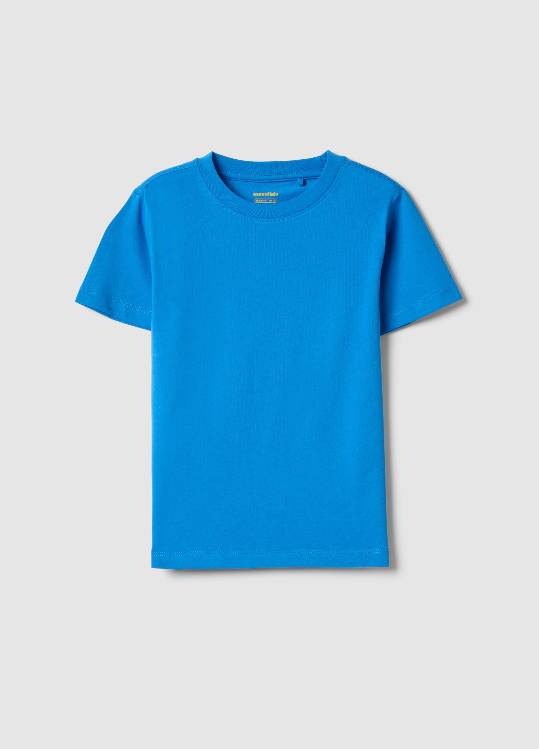 T-shirt In Puro Cotone Azzurra Da Bambino Regular Fit