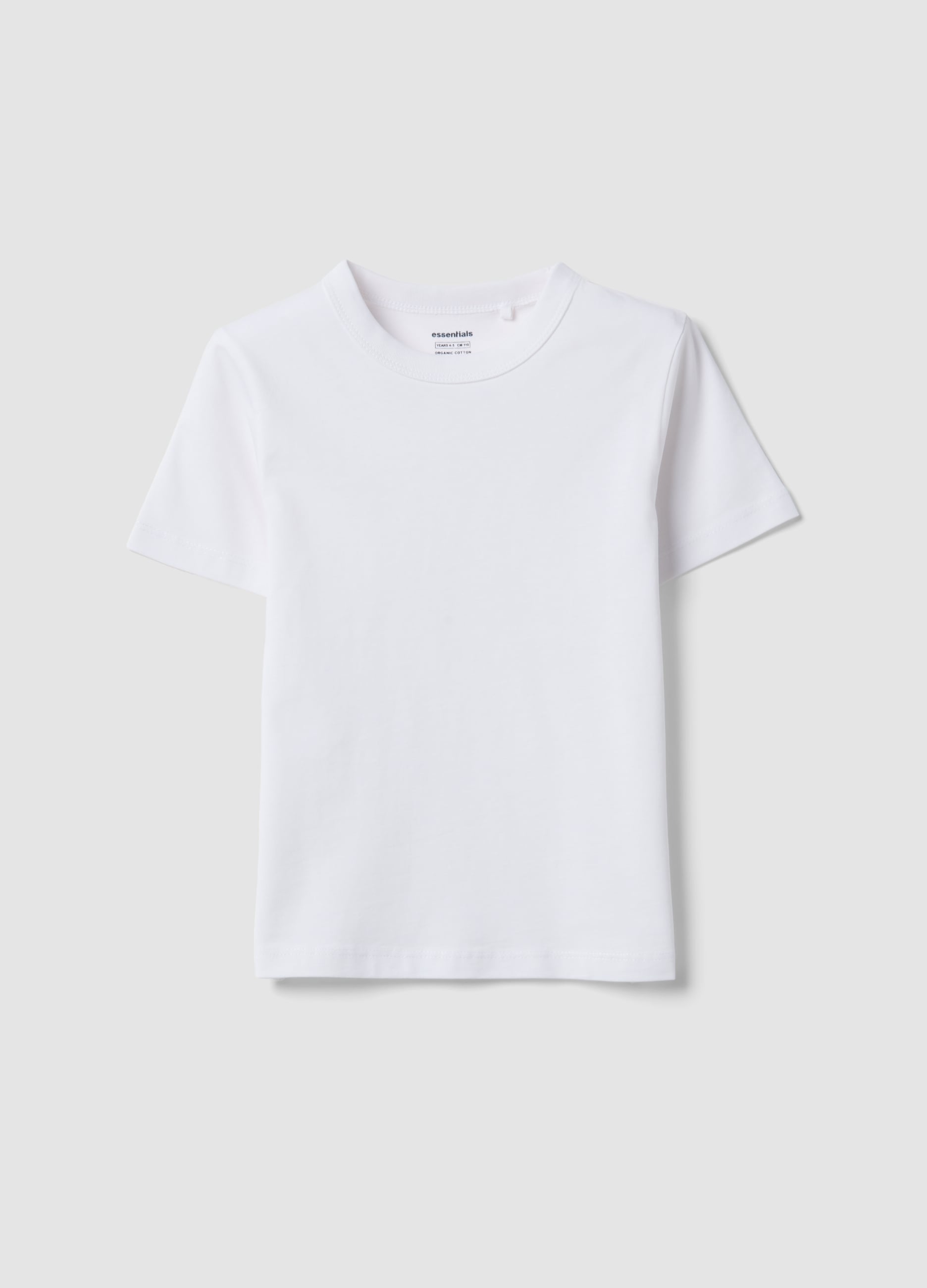 T-shirt In Puro Cotone Bianca Da Bambino Oversize Fit