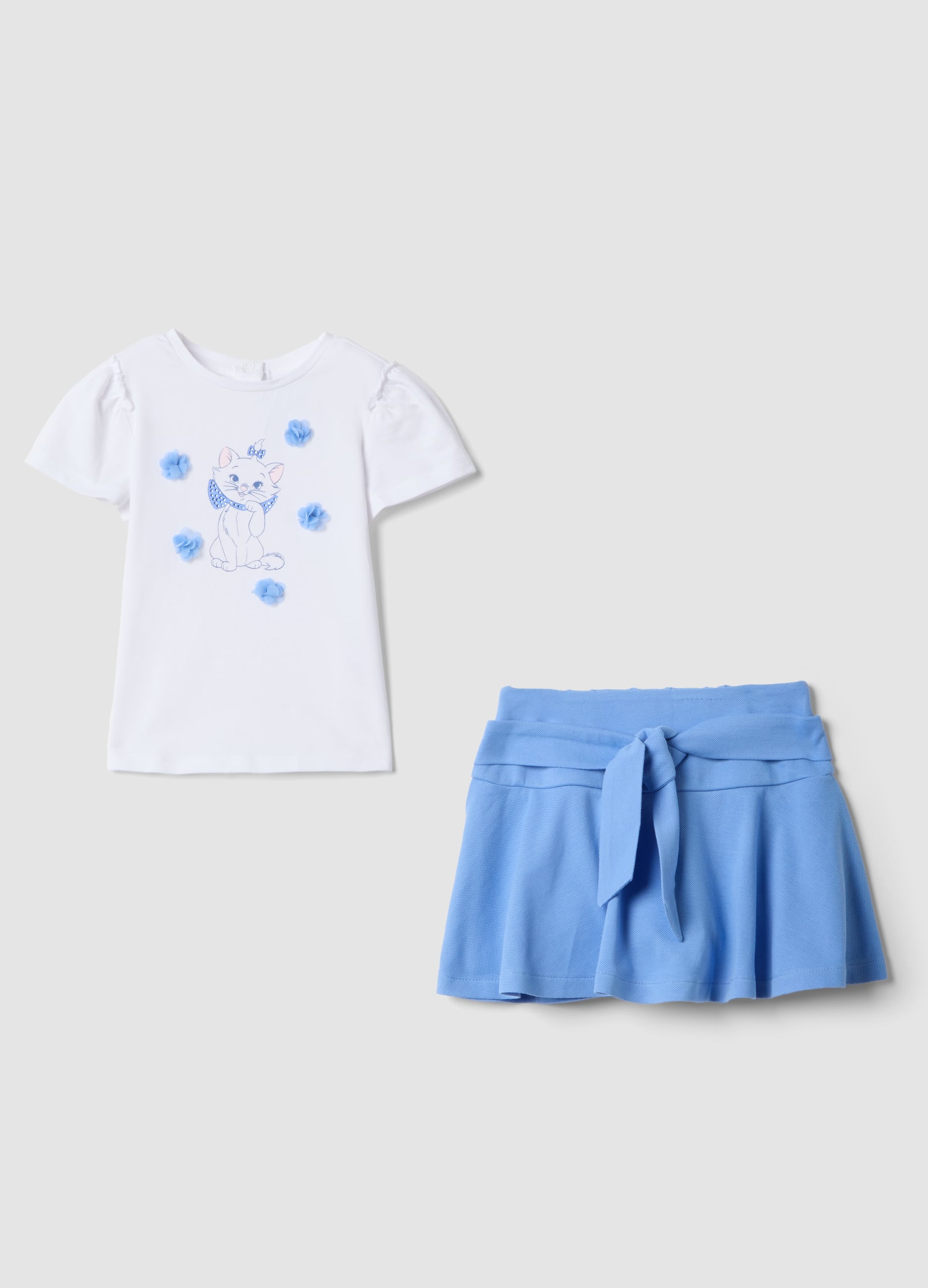 Set In Cotone Elasticizzato Multicolor Da Bimba Con Aristogatti