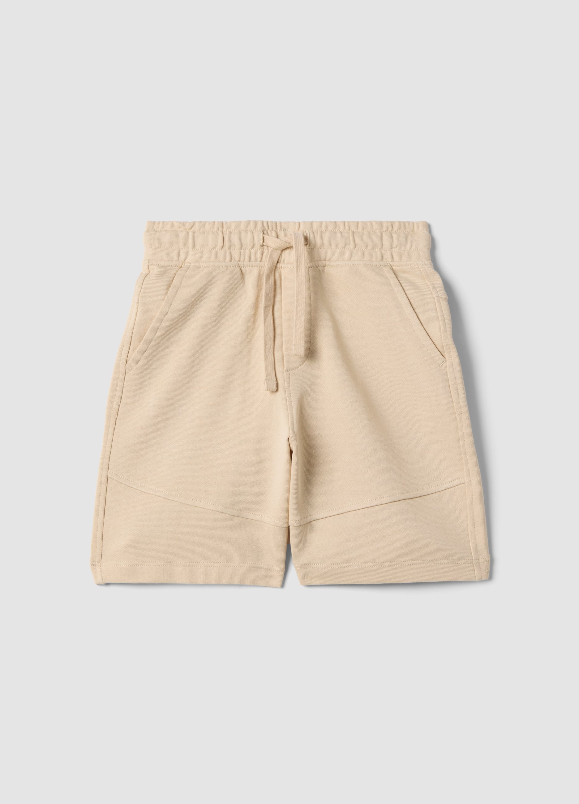 Shorts In Puro Cotone Beige Da Bambino Regular Fit