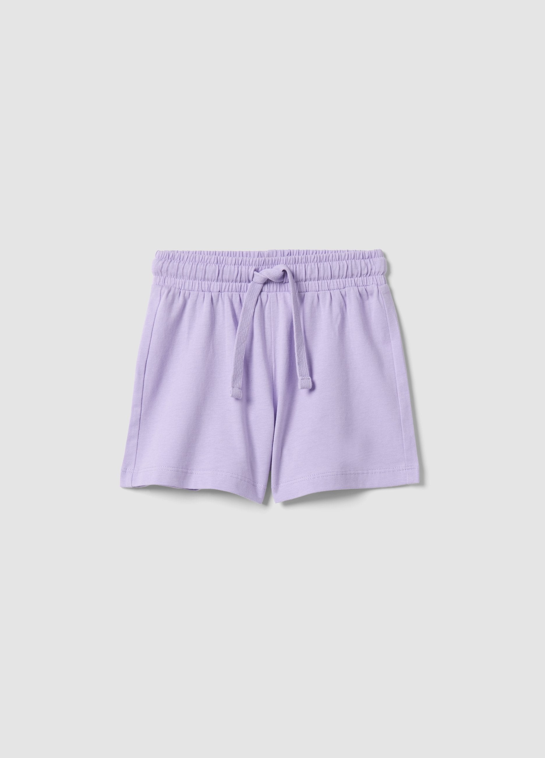 Pantaloncini In Puro Cotone Viola Da Bambina Regular Fit