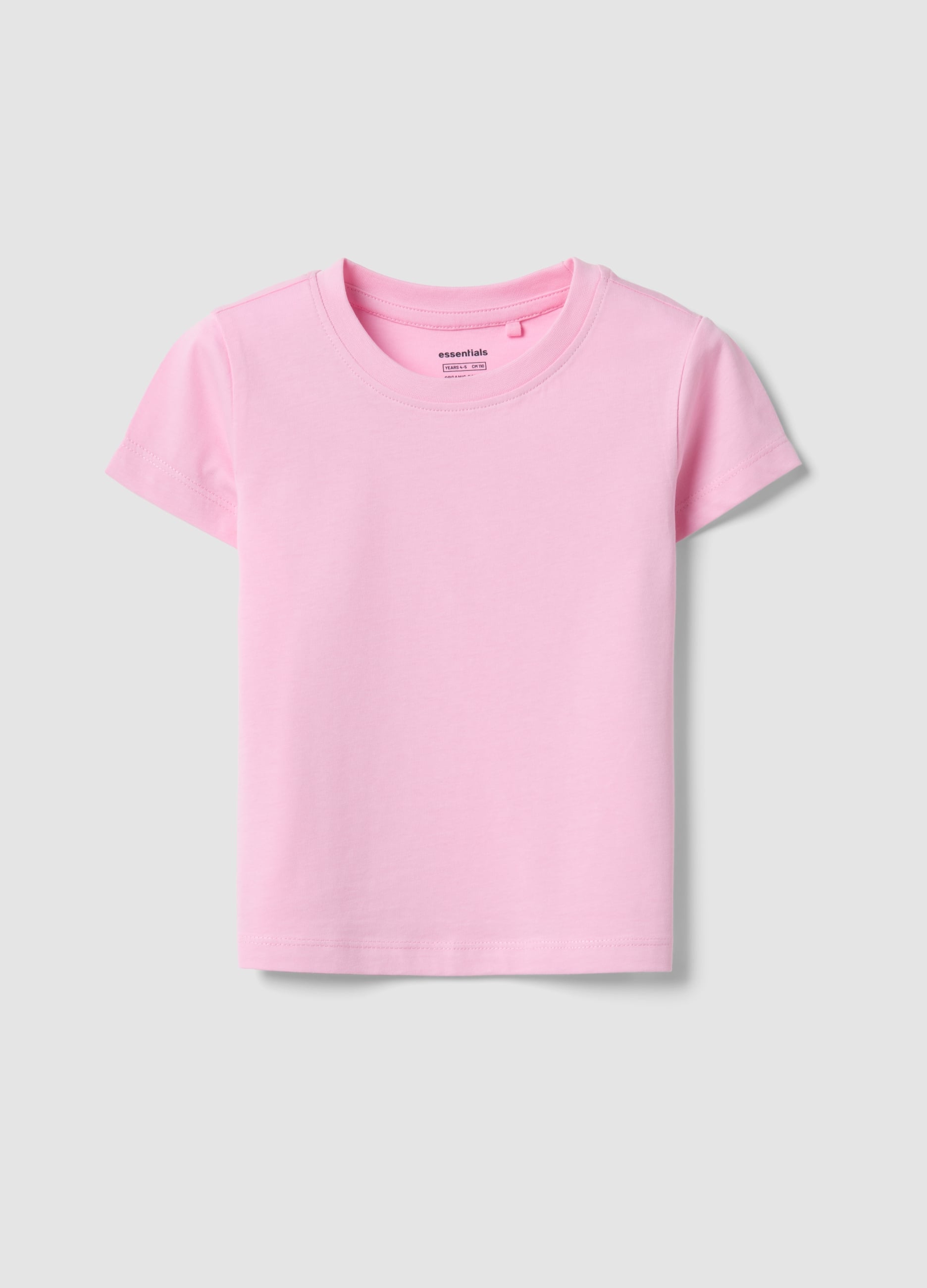T-shirt In Puro Cotone Rosa Da Bambina Regular Fit