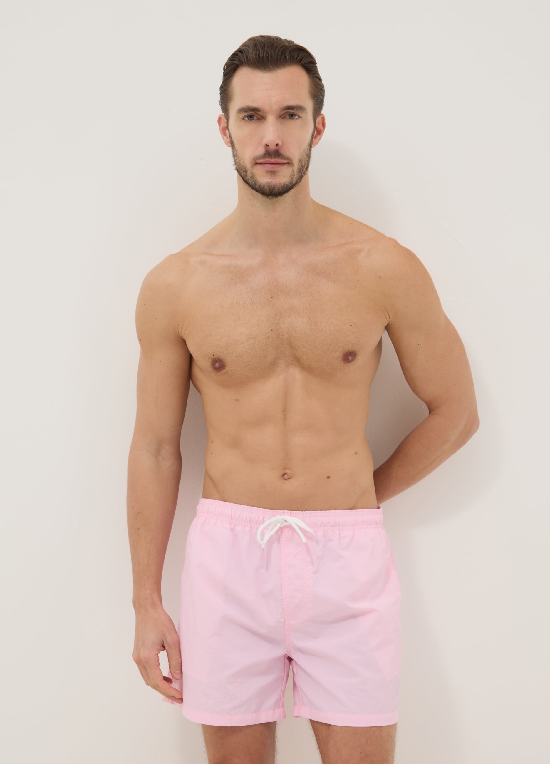 Boxer Da Mare Rosa Con Elastico In Vita