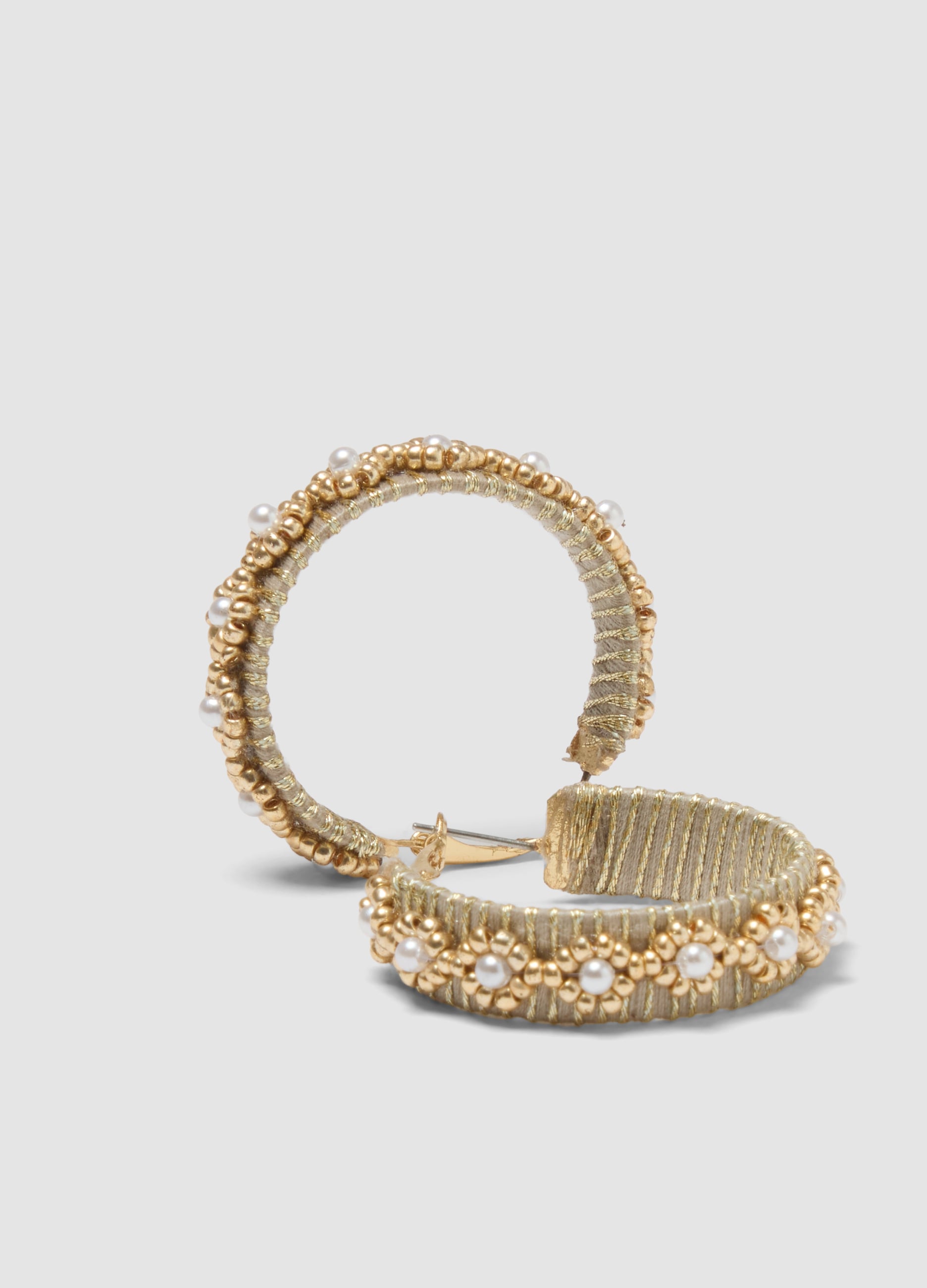 Orecchini Beige Con Perline