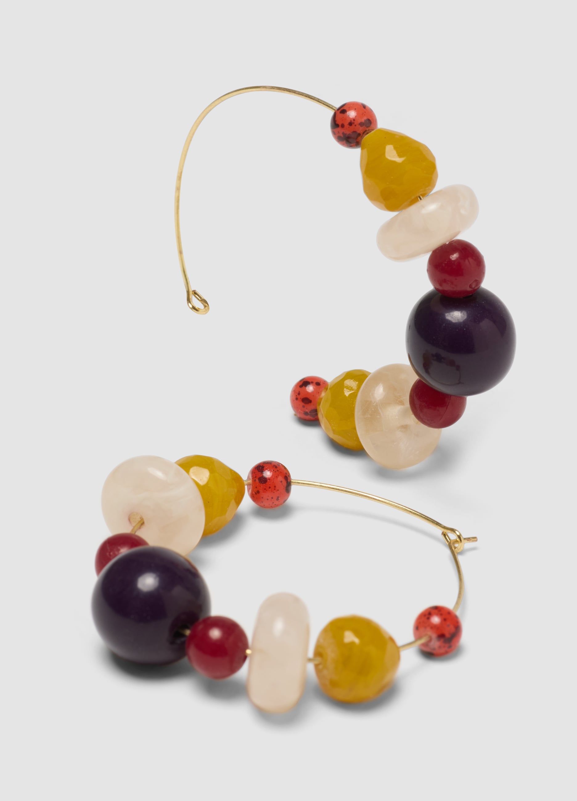 Orecchini A Cerchio Con Pietre In Resina Multicolor