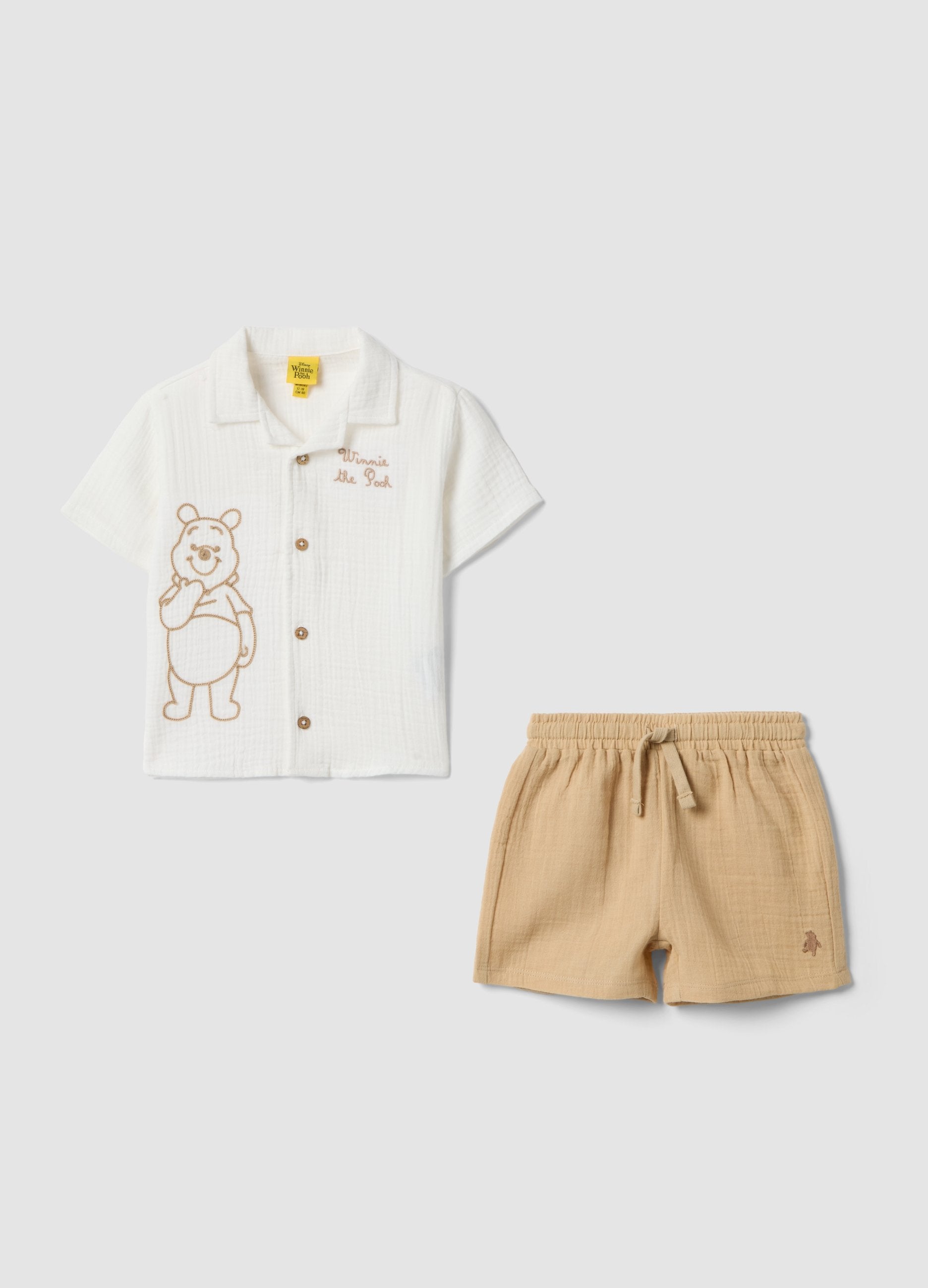 Set In Puro Cotone Multicolor Per Bimbo Con Stampa Winnie The Pooh