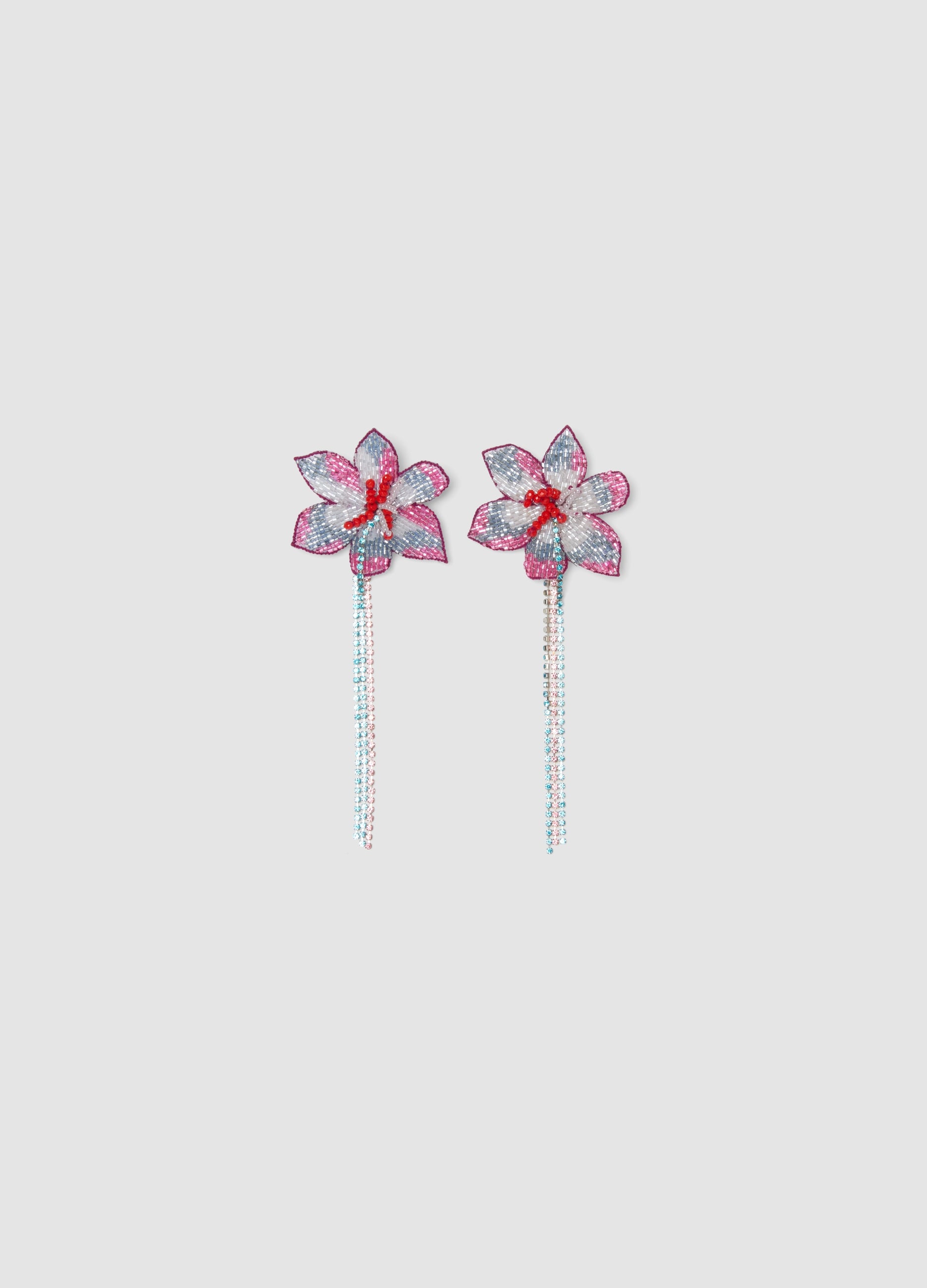 Orecchini Pendenti Con Perline Multicolor A Forma Di Fiore