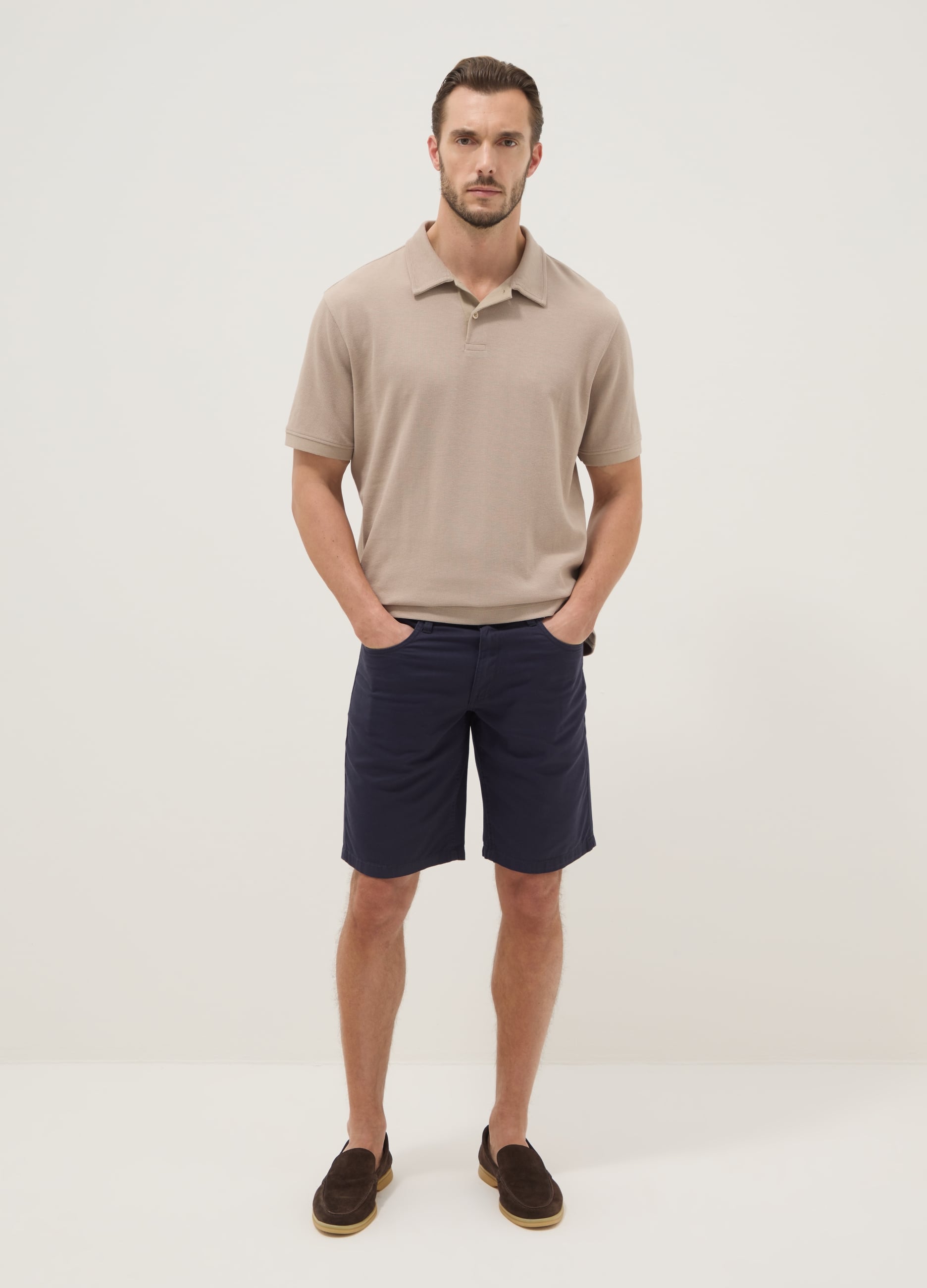 Shorts Blu In Puro Cotone Regular Fit