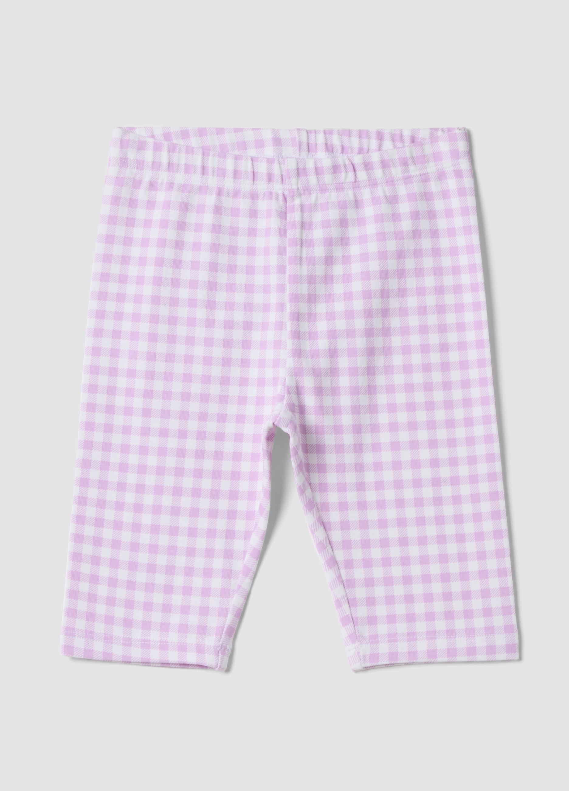 Leggings A Quadri Multicolor In Cotone Elasticizzato Da Bimba Slim Fit