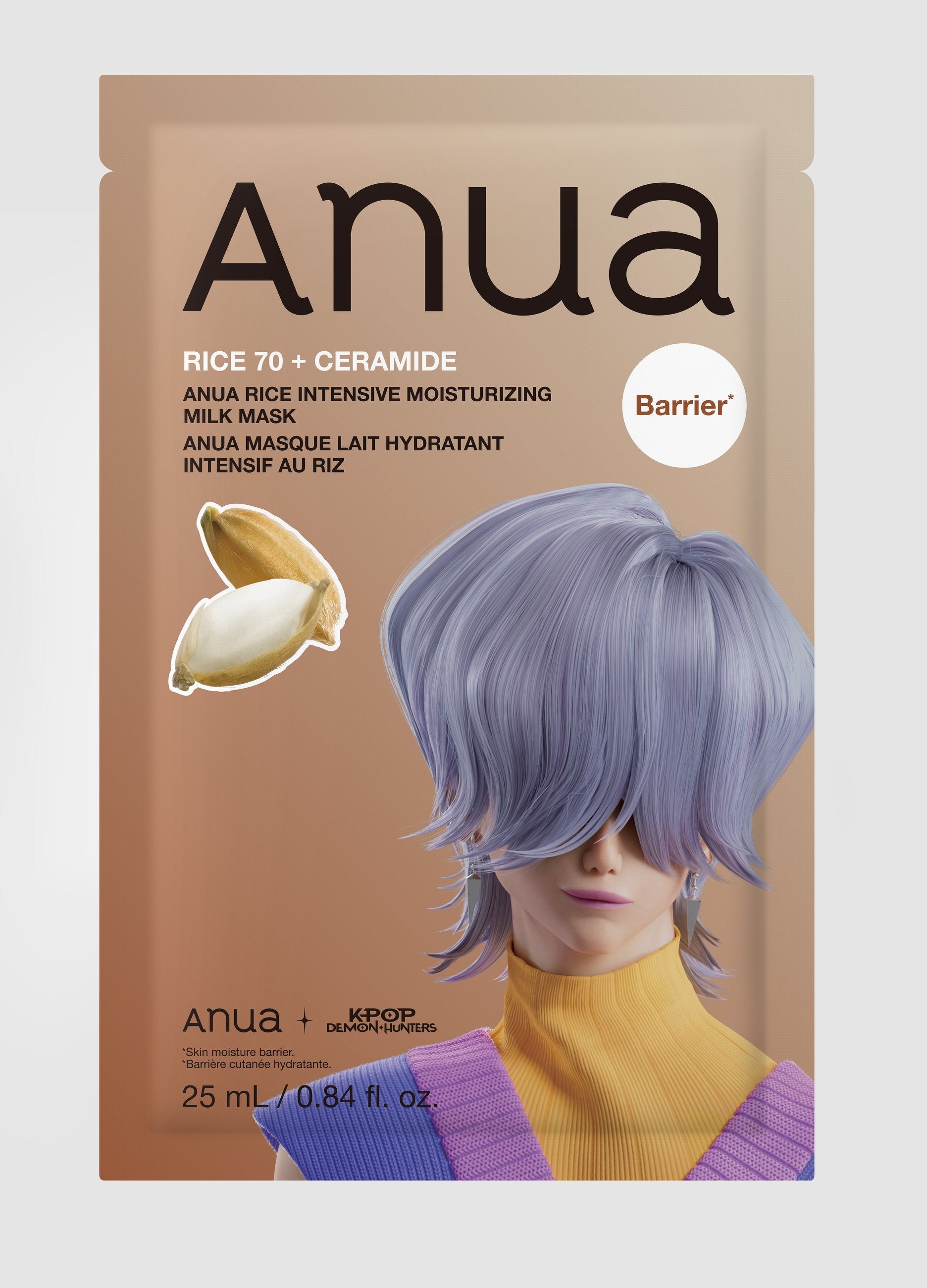 Rice 70 Intensive Moisturizing Milk Mask 25ml - Anua Kpop Demon Hunters