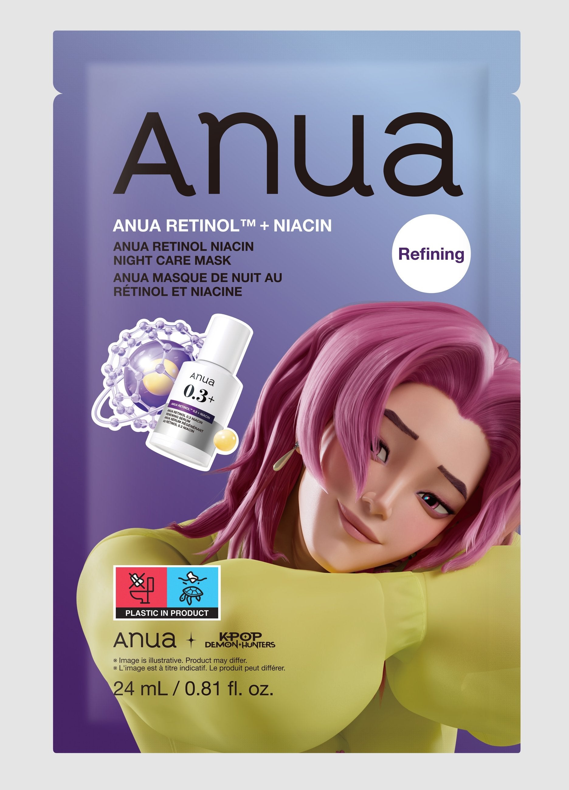 Retinol Niacin Night Care Mask 24ml - Anua Kpop Demon Hunters