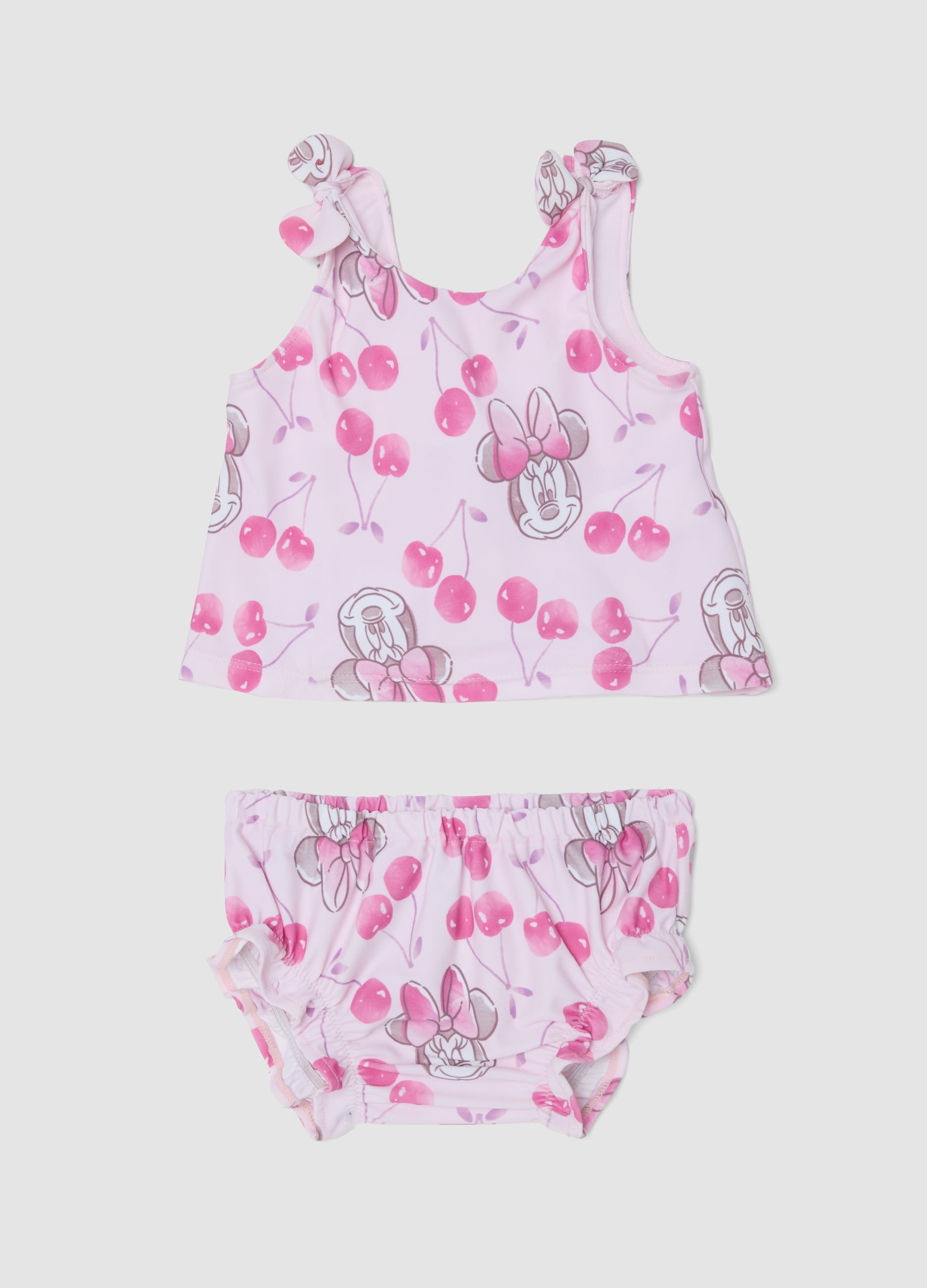 Bikini Rosa In Tessuto Elasticizzato Con Stampa Minnie