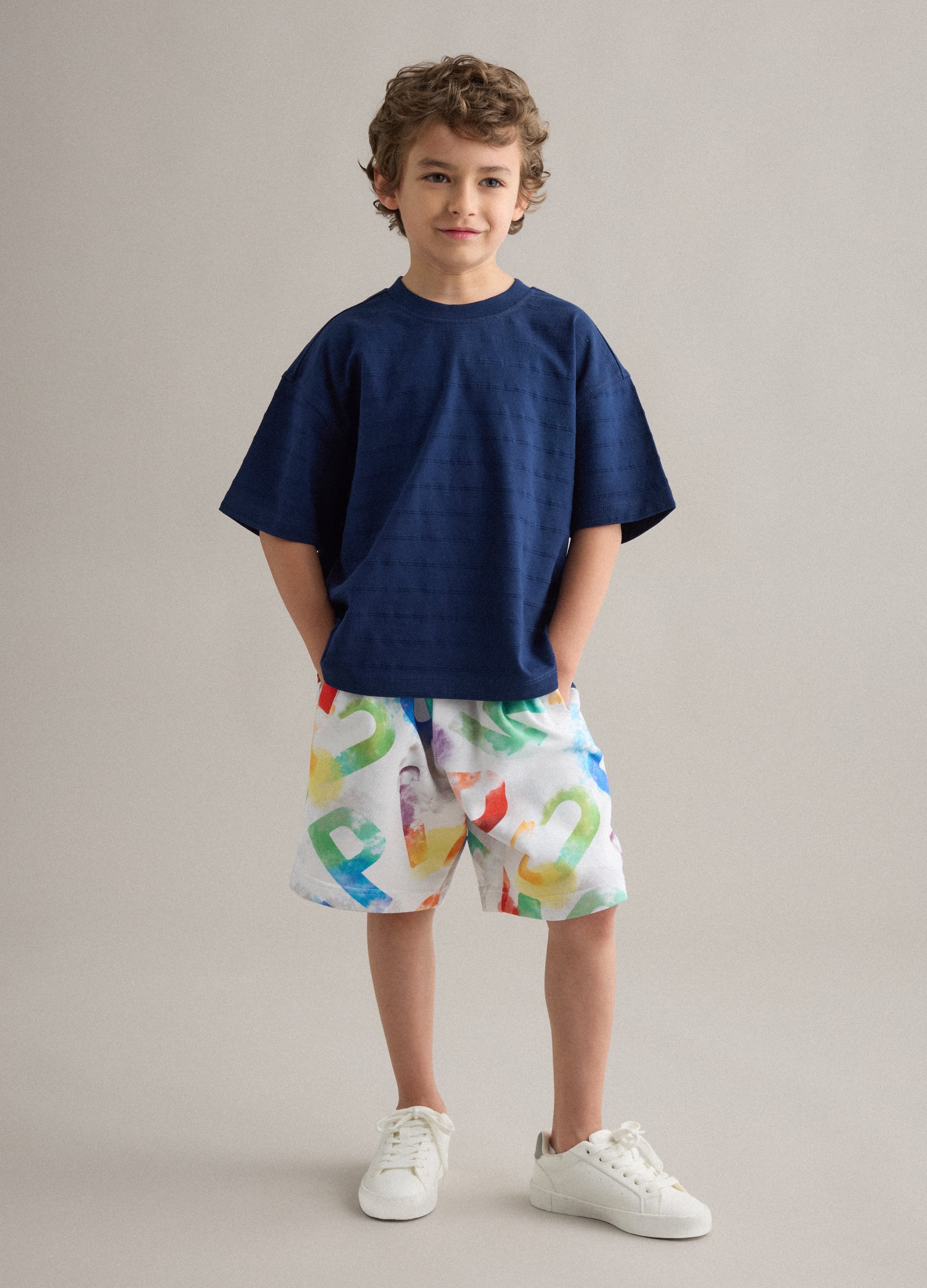 Short Multicolor In Puro Cotone