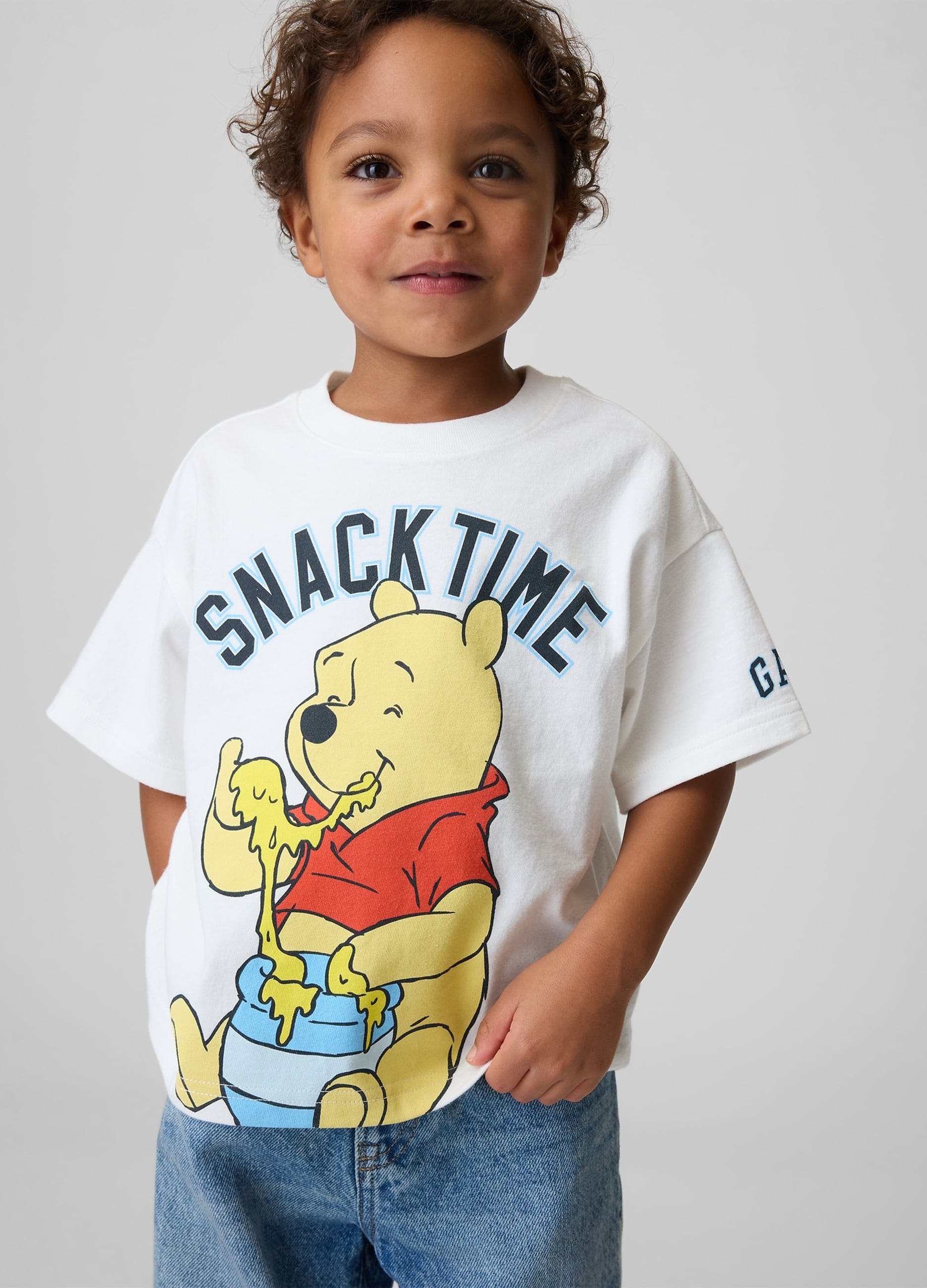 T-shirt Winnie The Pooh Disney A Maniche Corte In Puro Cotone Con Logo Gap