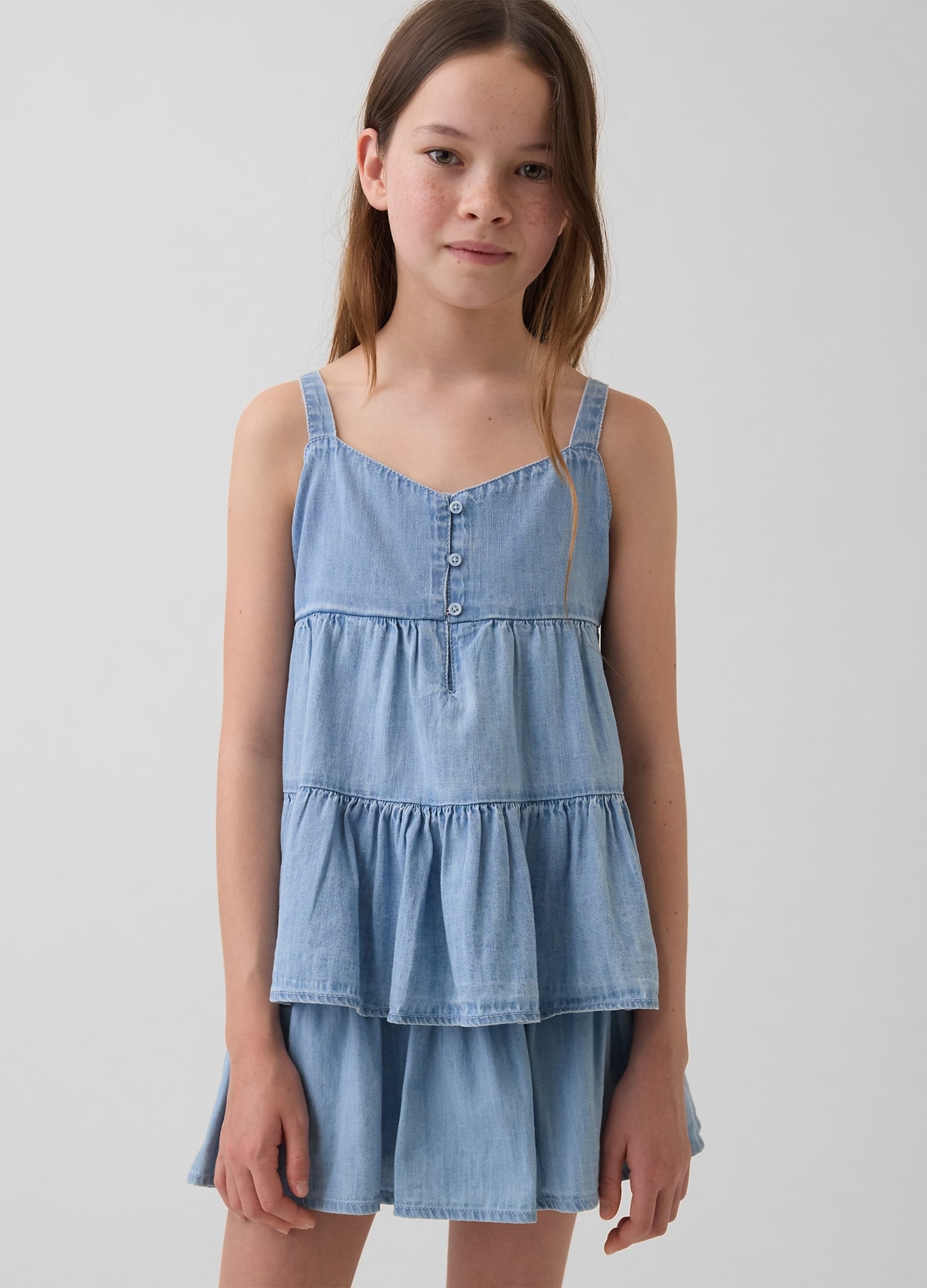 Top Denim In Puro Cotone