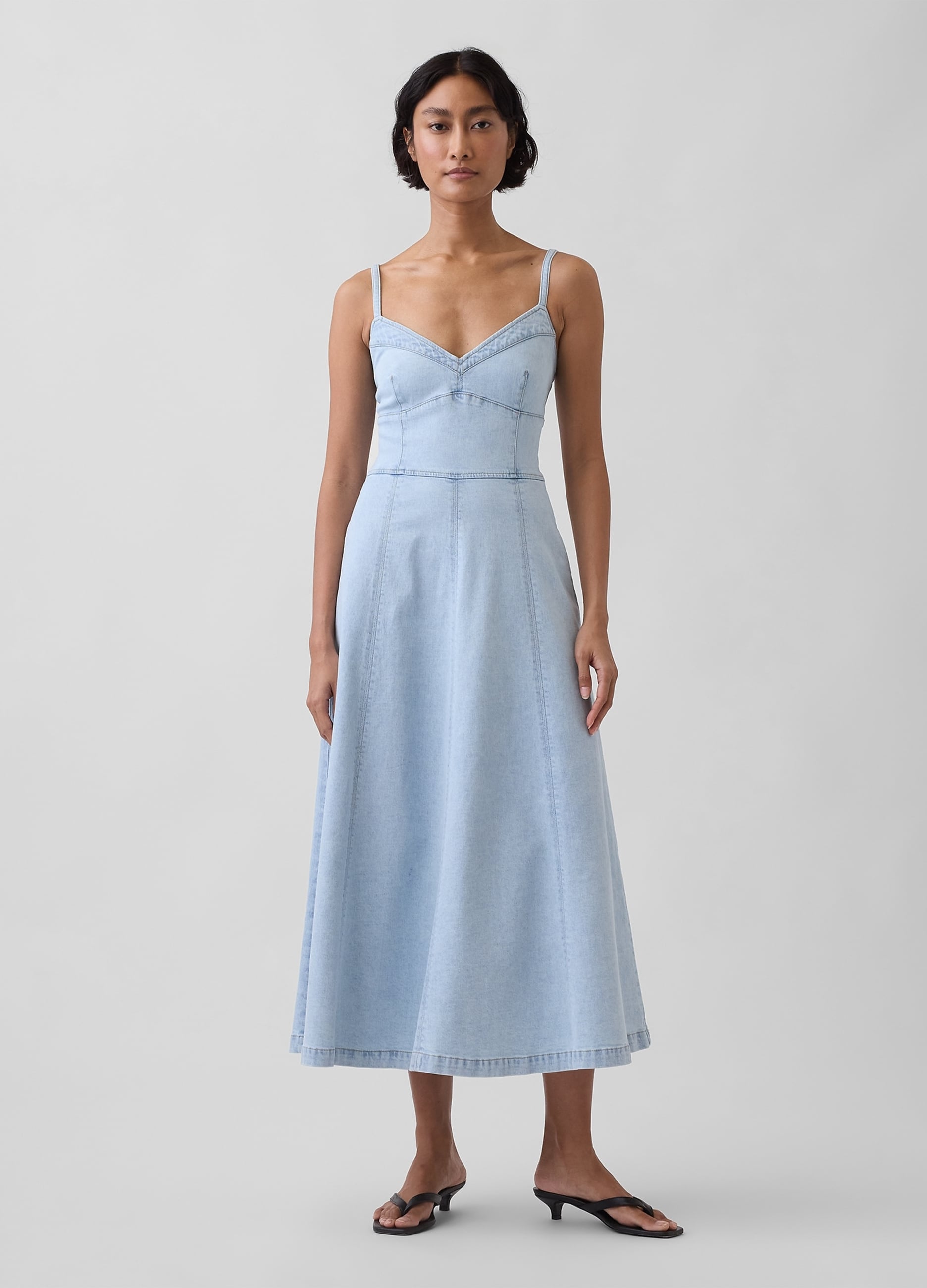 Abito Midi In Cotone Elasticizzato