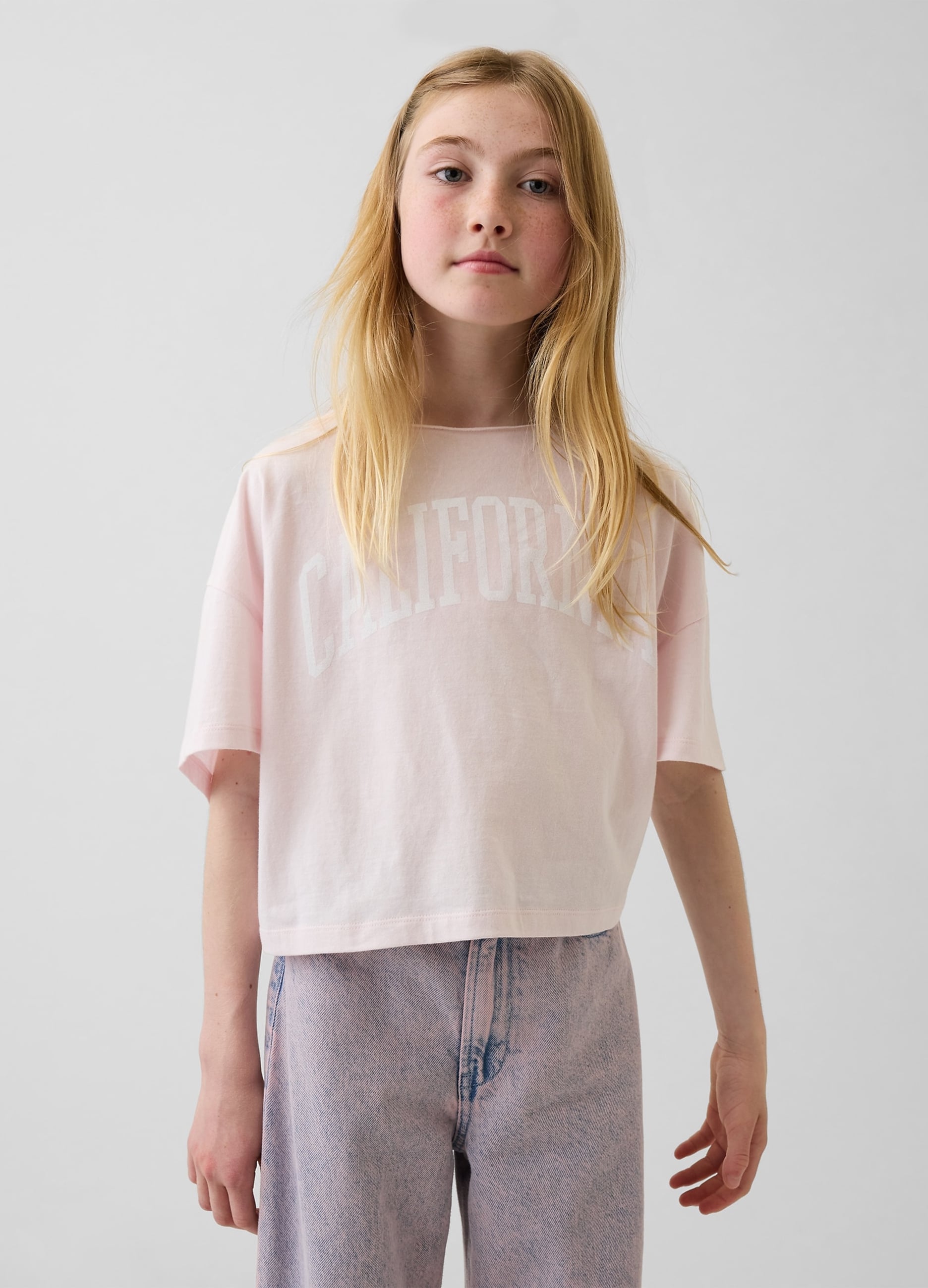 T-shirt A Maniche Corte In Puro Cotone