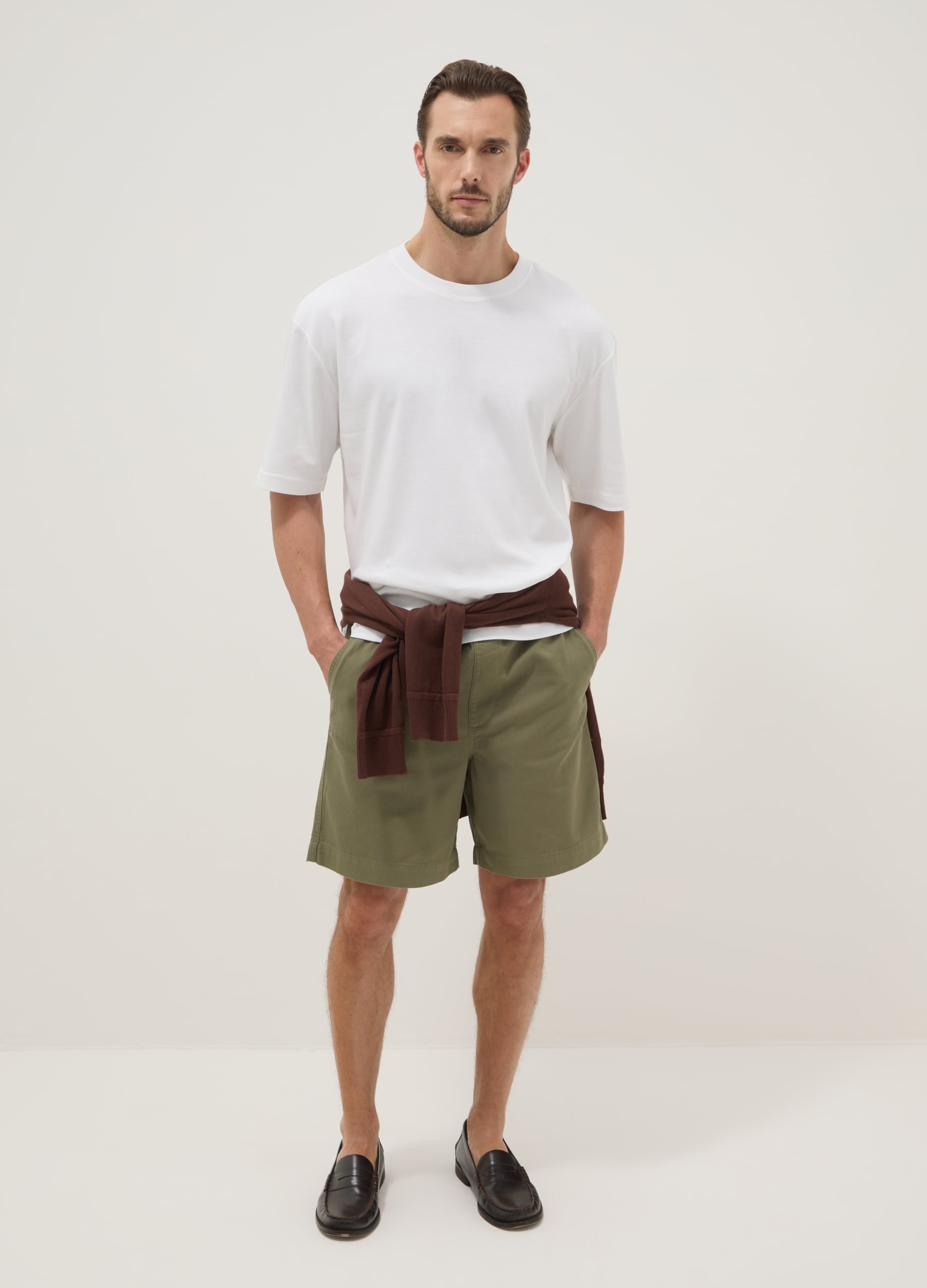 Shorts Verdi In Puro Cotone Regular Fit
