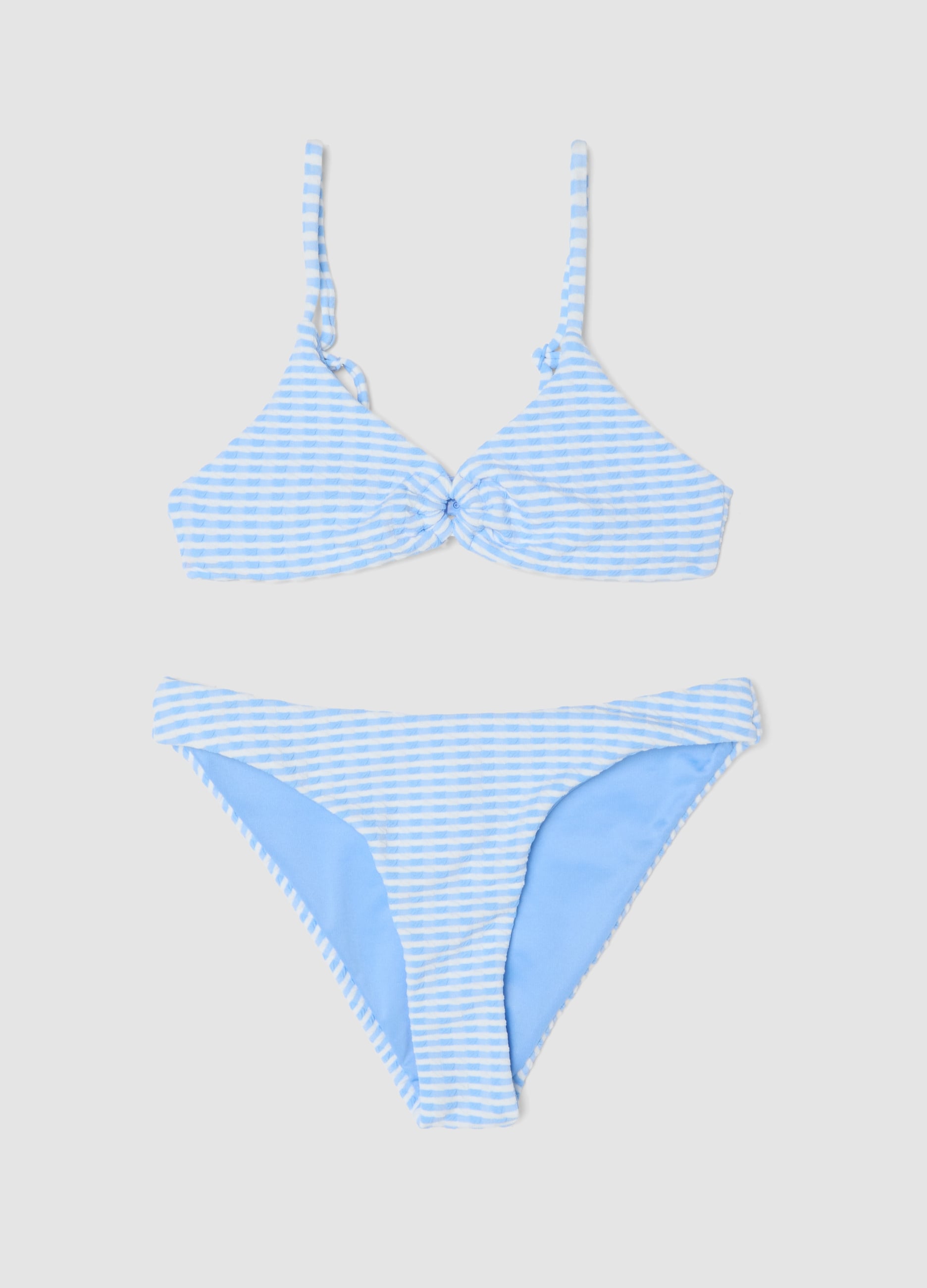 Bikini Azzurro A Righe Per Ragazze