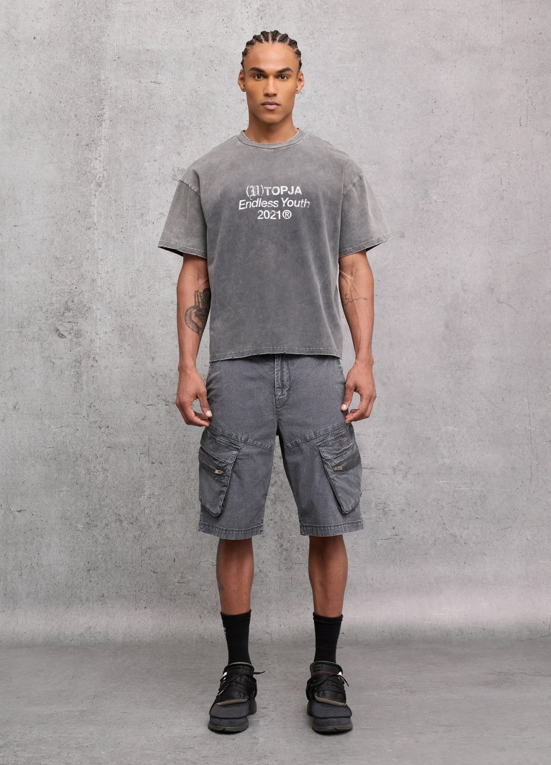 Cargo Shorts Washed Grey