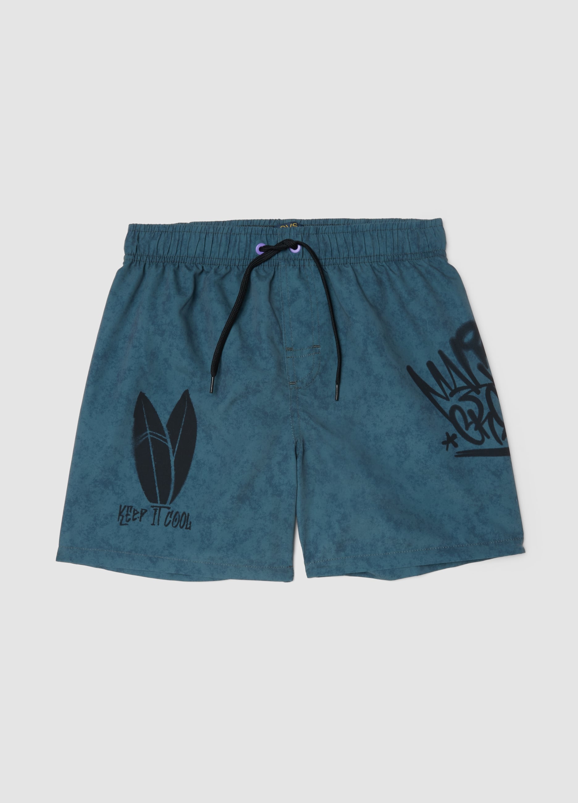 Boxer Mare Blu Con Stampa