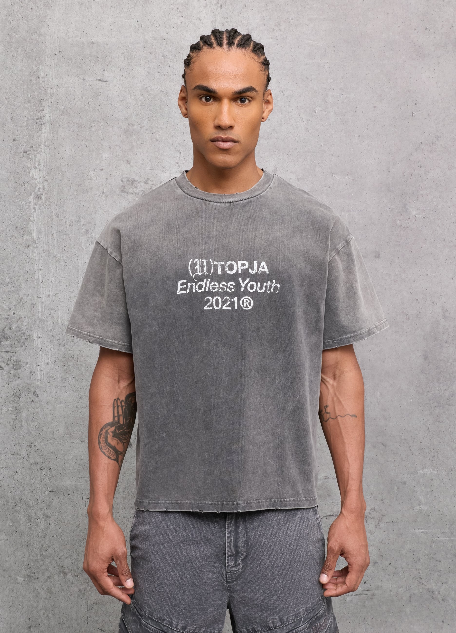 Sunfaded Oversize T-shirt Vintage Grey