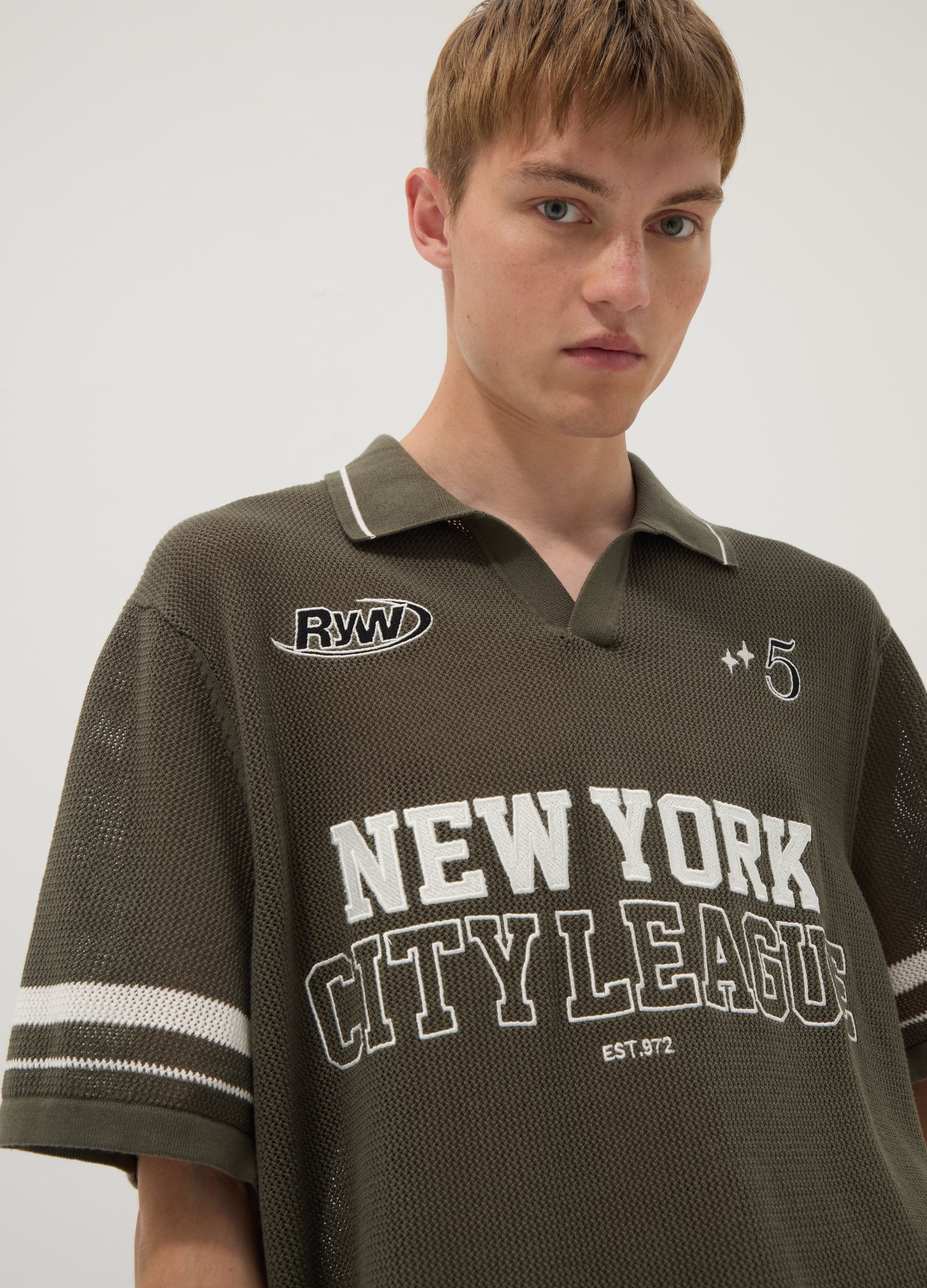 Polo Verde In Puro Cotone Over Fit