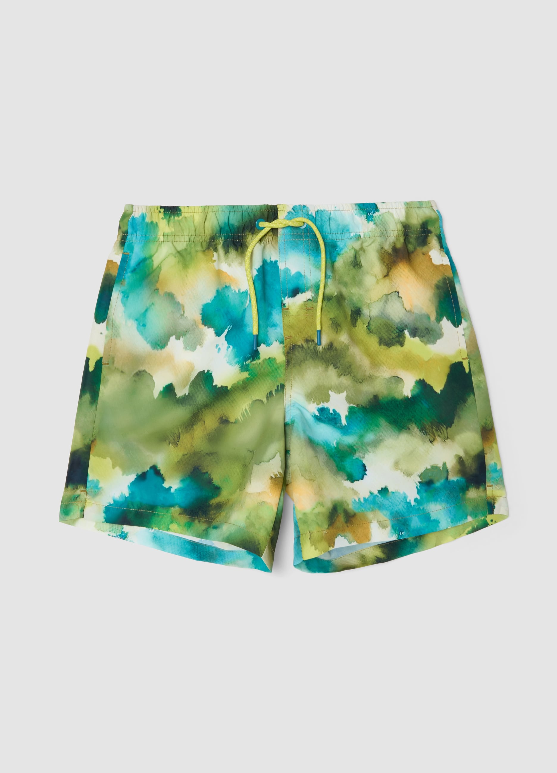 Boxer Mare Multicolor Con Stampa Effetto Acquerello