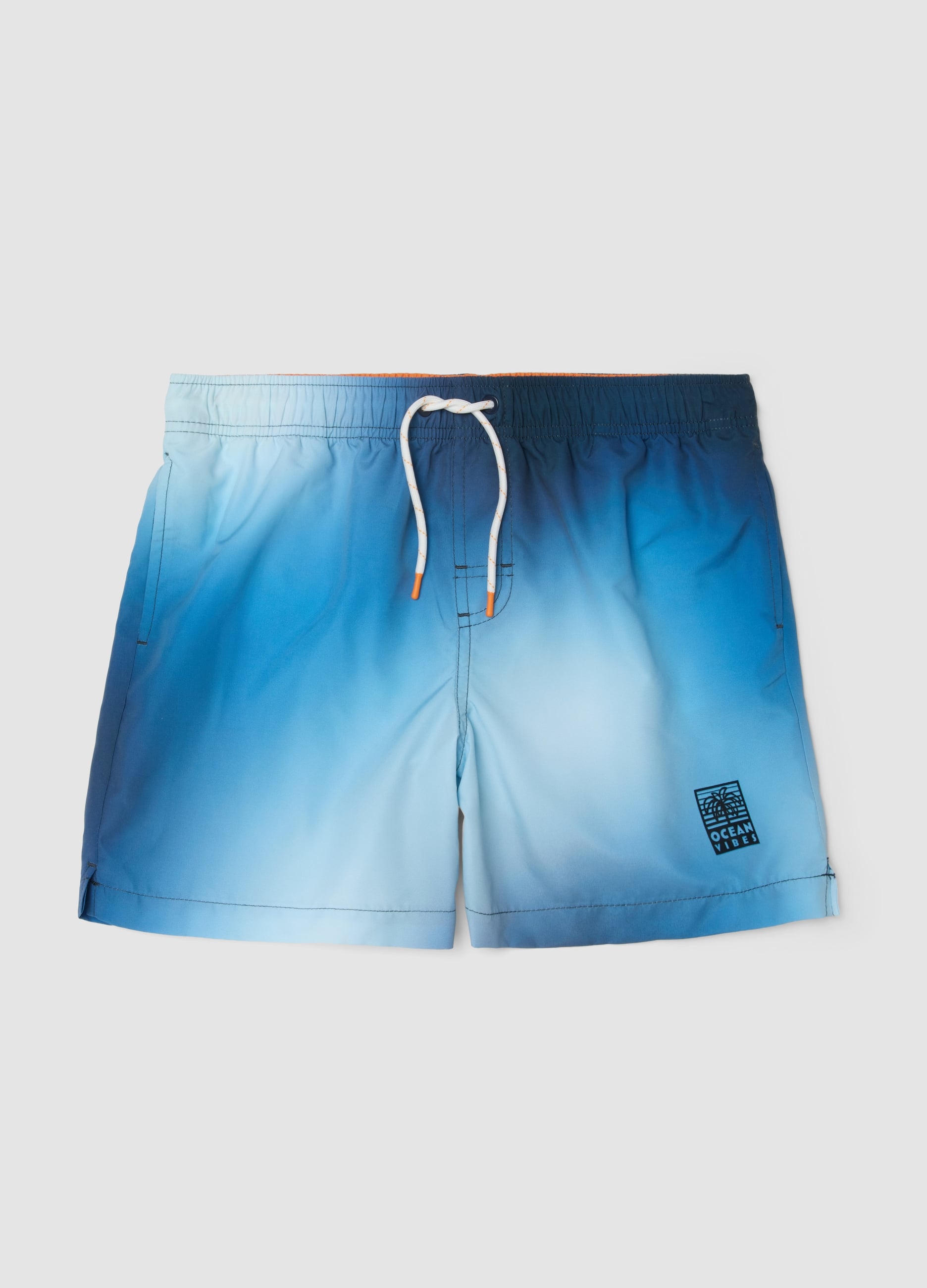 Costume Boxer Azzurro Sfumato Con Coulisse