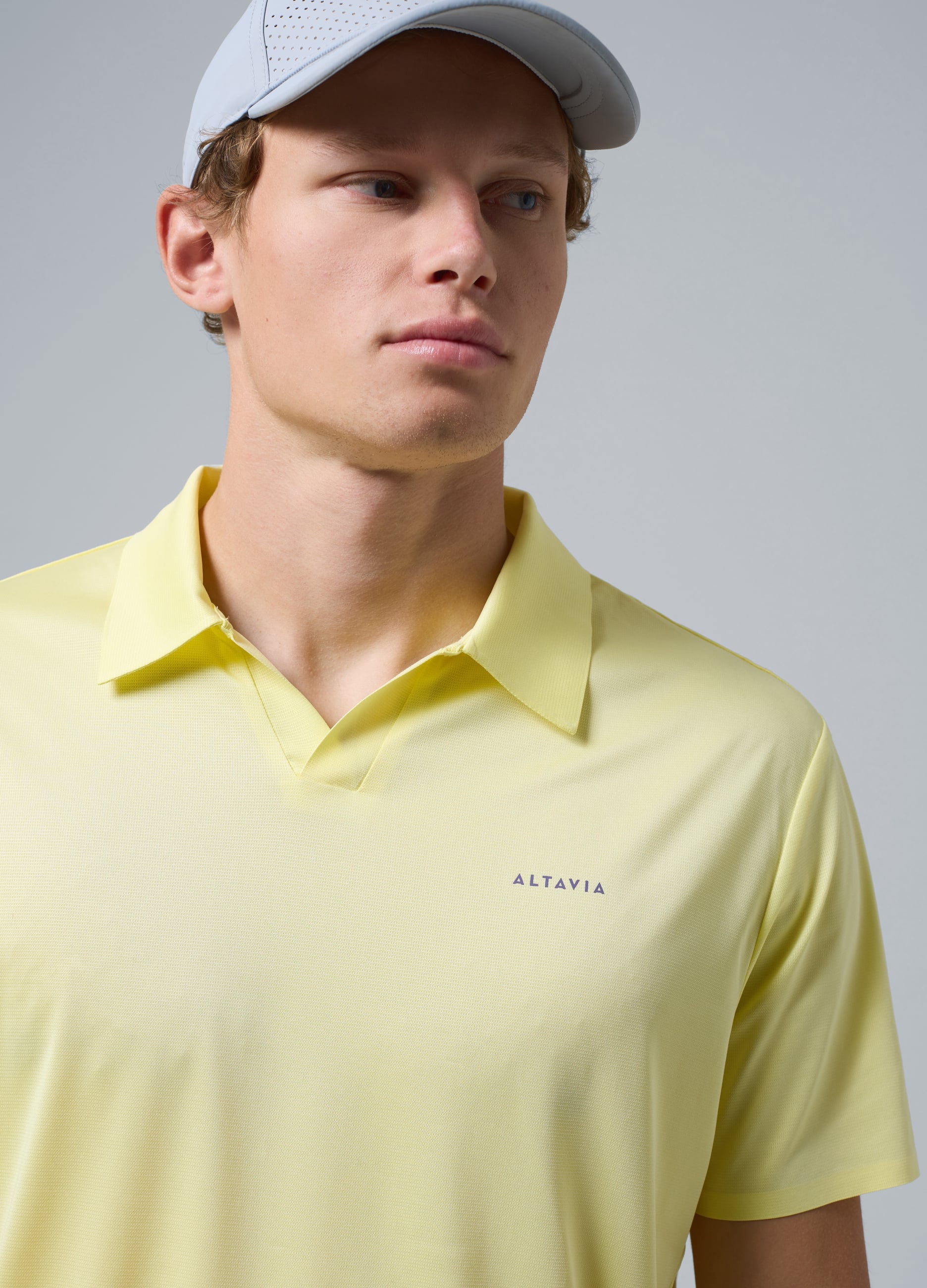 Polo Sportiva Gialla In Tessuto Elasticizzato Altavia Court