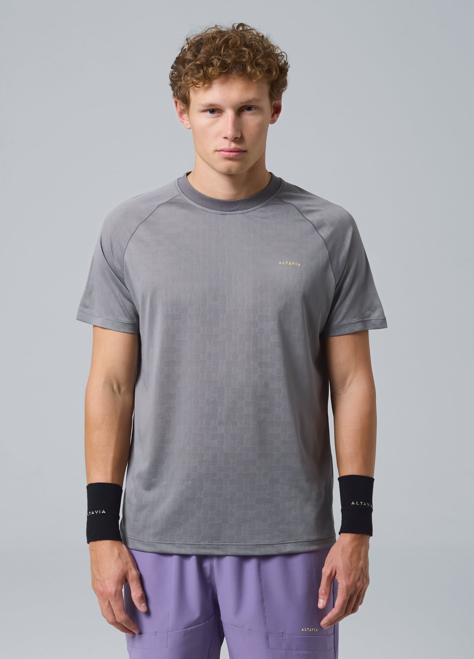 T-shirt Sportiva Grigia In Tessuto Tecnico Altavia Court