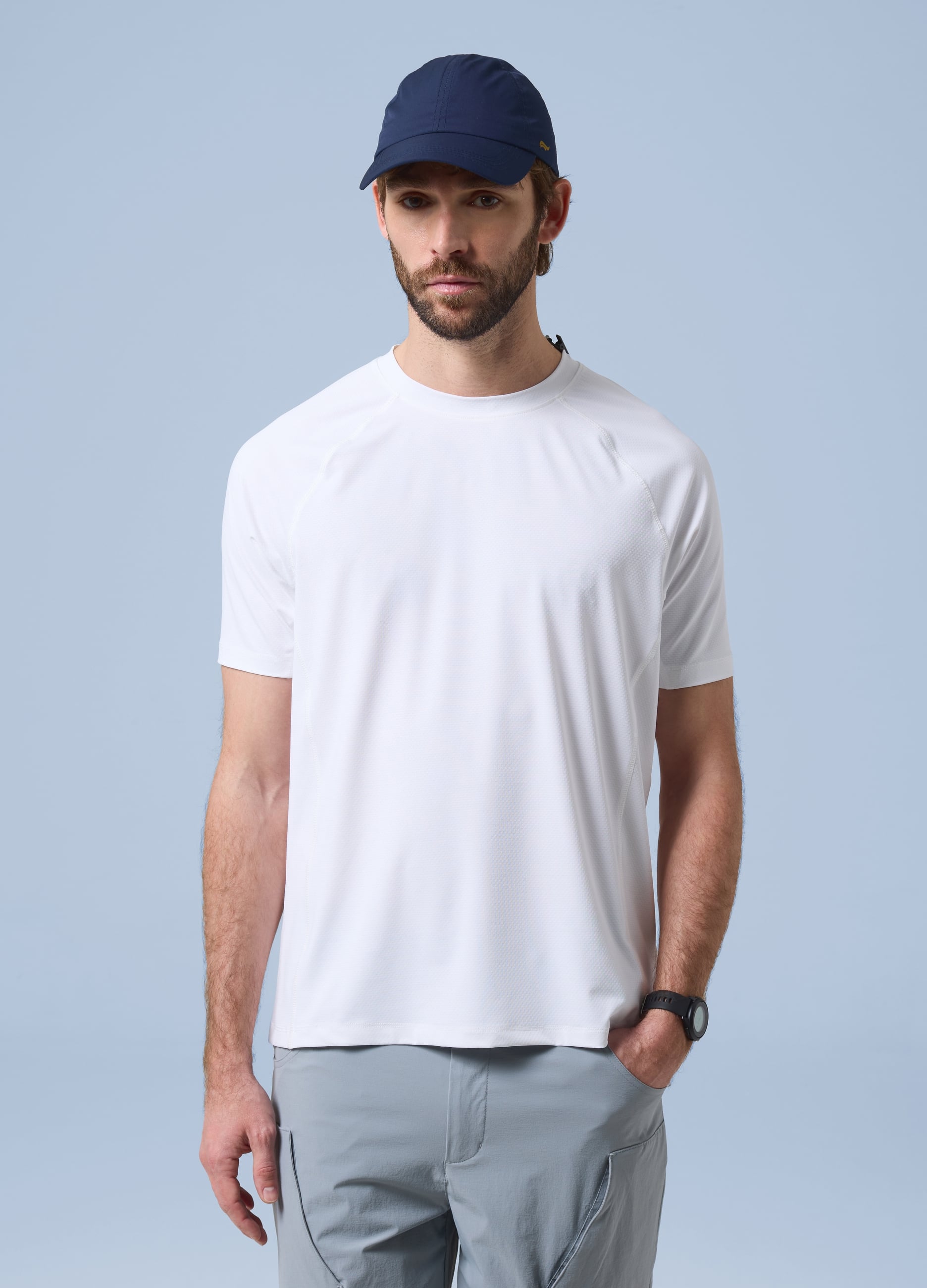 T-shirt Bianca In Tessuto Elasticizzato Altavia Sailing